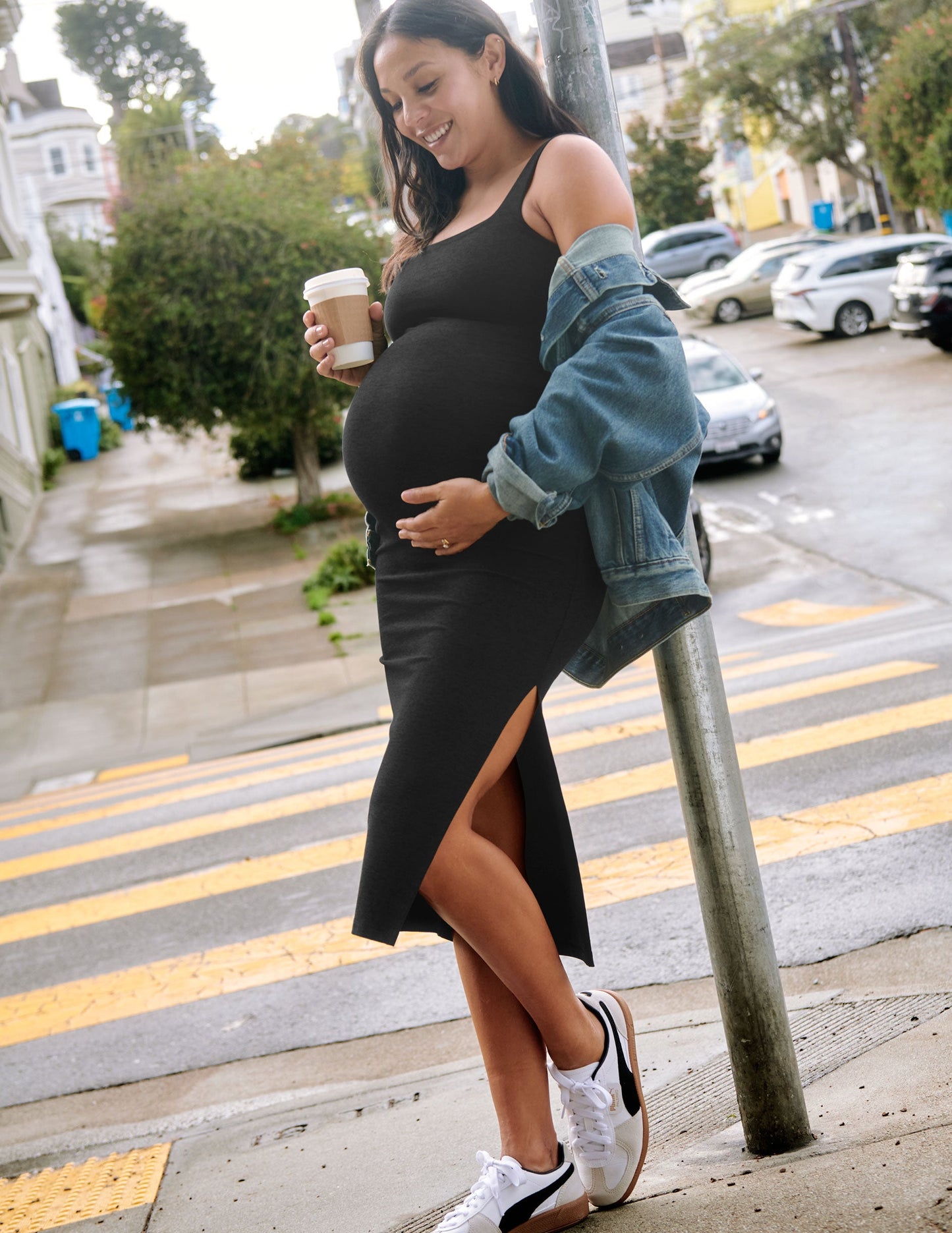 Chic Spacedye Icon Maternity Dress: Versatile Comfort for Pregnancy & Beyond