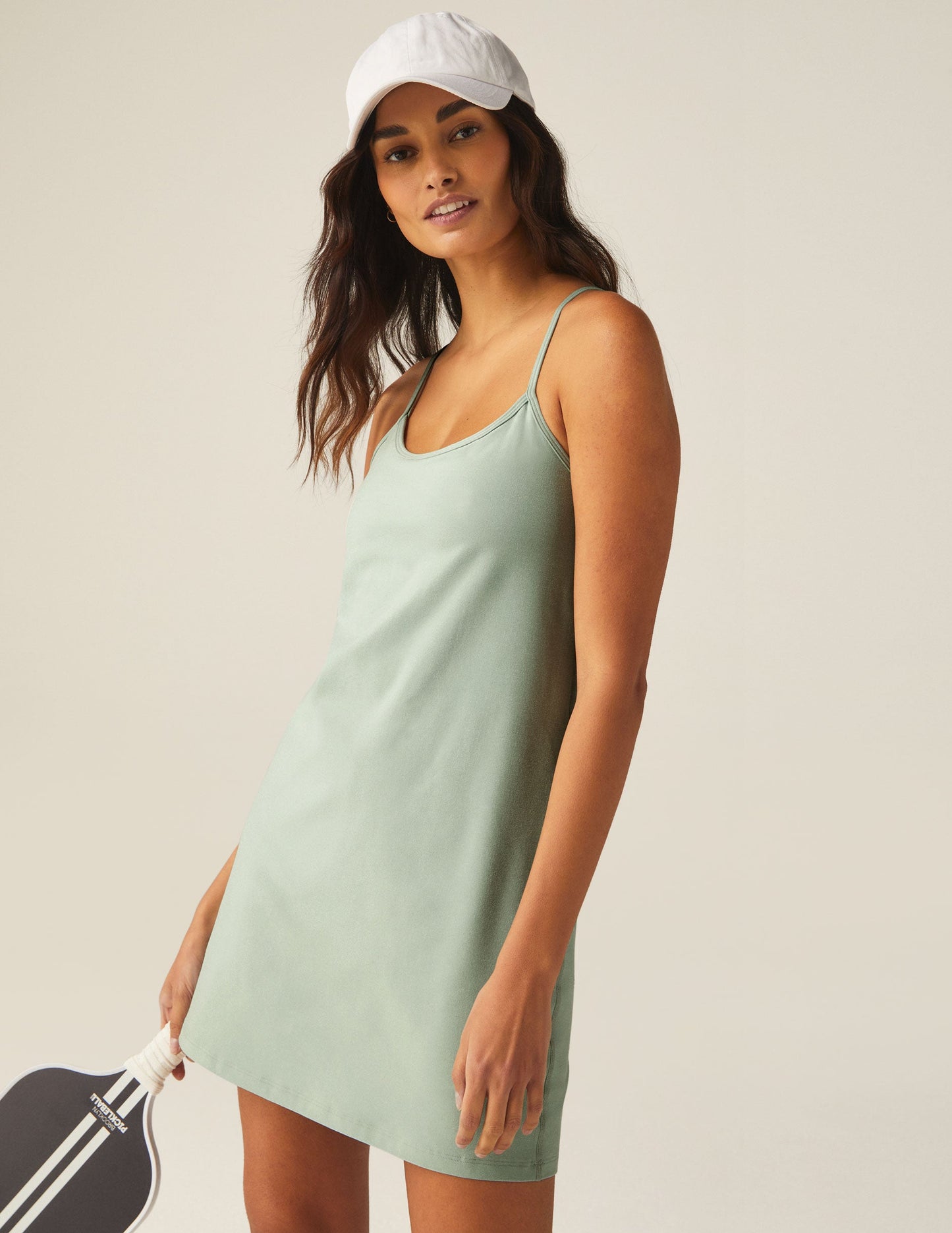 Performance Spacedye Essence Mini Dress: Built-in Bodysuit, Pockets, Adjustable Straps