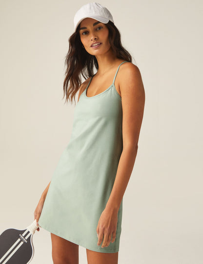 Performance Spacedye Essence Mini Dress: Built-in Bodysuit, Pockets, Adjustable Straps