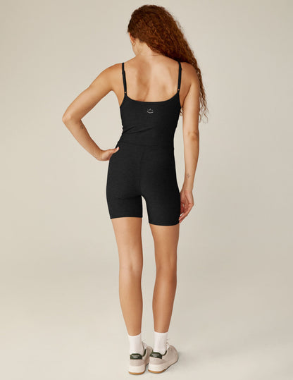 Spacedye Keep Pace Biker Jumpsuit: Active Slim-Strapped Short Inseam Comfort