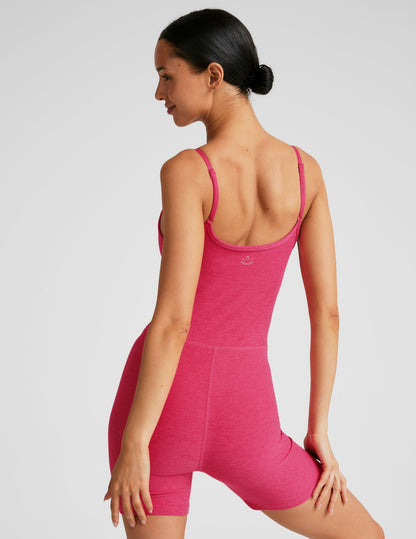 Plush Spacedye Biker Jumpsuit with Built-In Bra and 5-Inch Inseam