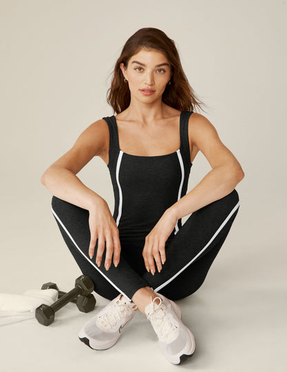 Beyond Yoga Spacedye Midi Jumpsuit: Chic Comfort, Built-in Bra, Activewear Style