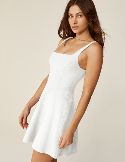 Soft Spacedye Garden Party Dress: Built-in Shorts, Pockets, Square Neck