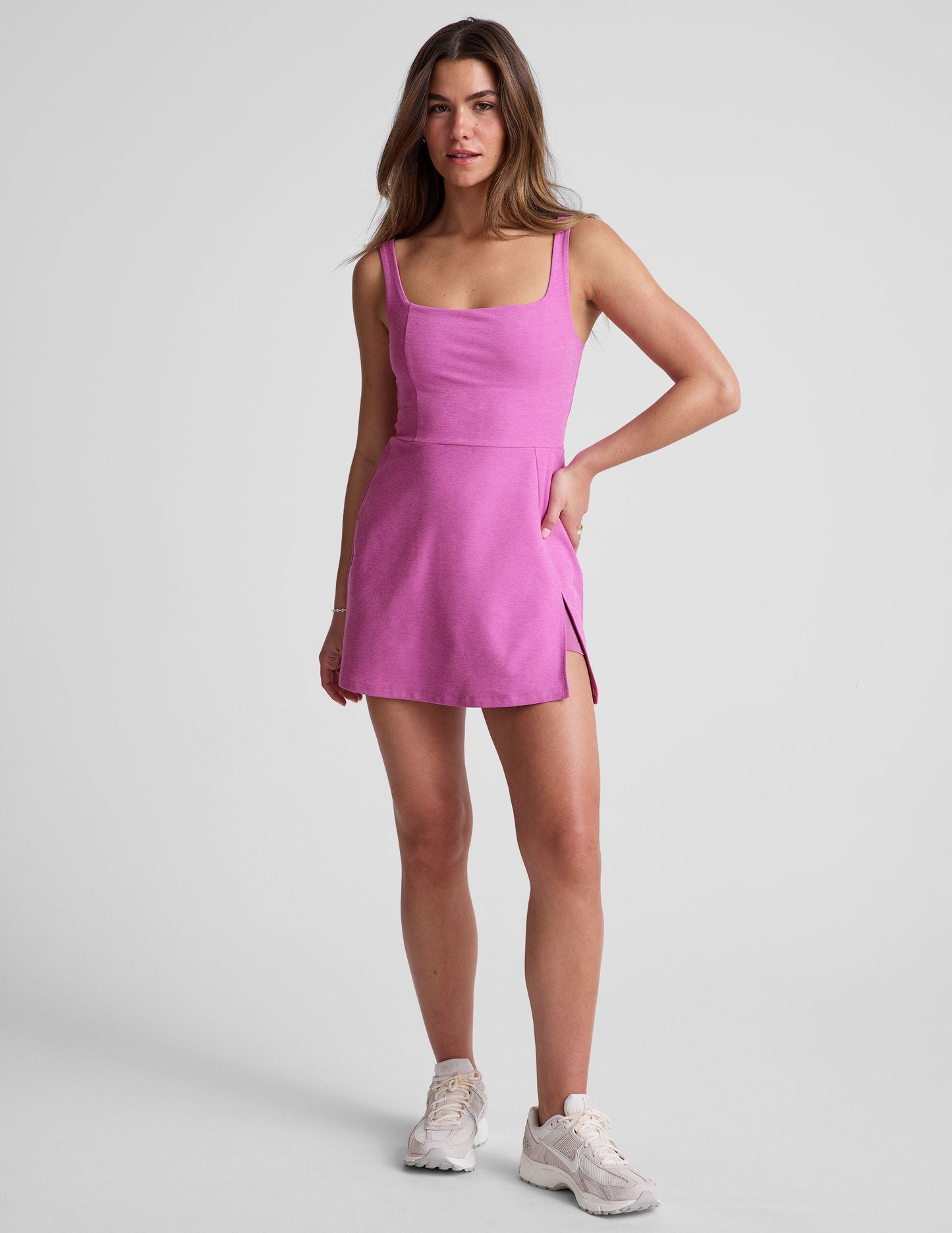 Beyond Yoga Spacedye Mini Dress: Active Lifestyle, Built-in Shorts, Pockets
