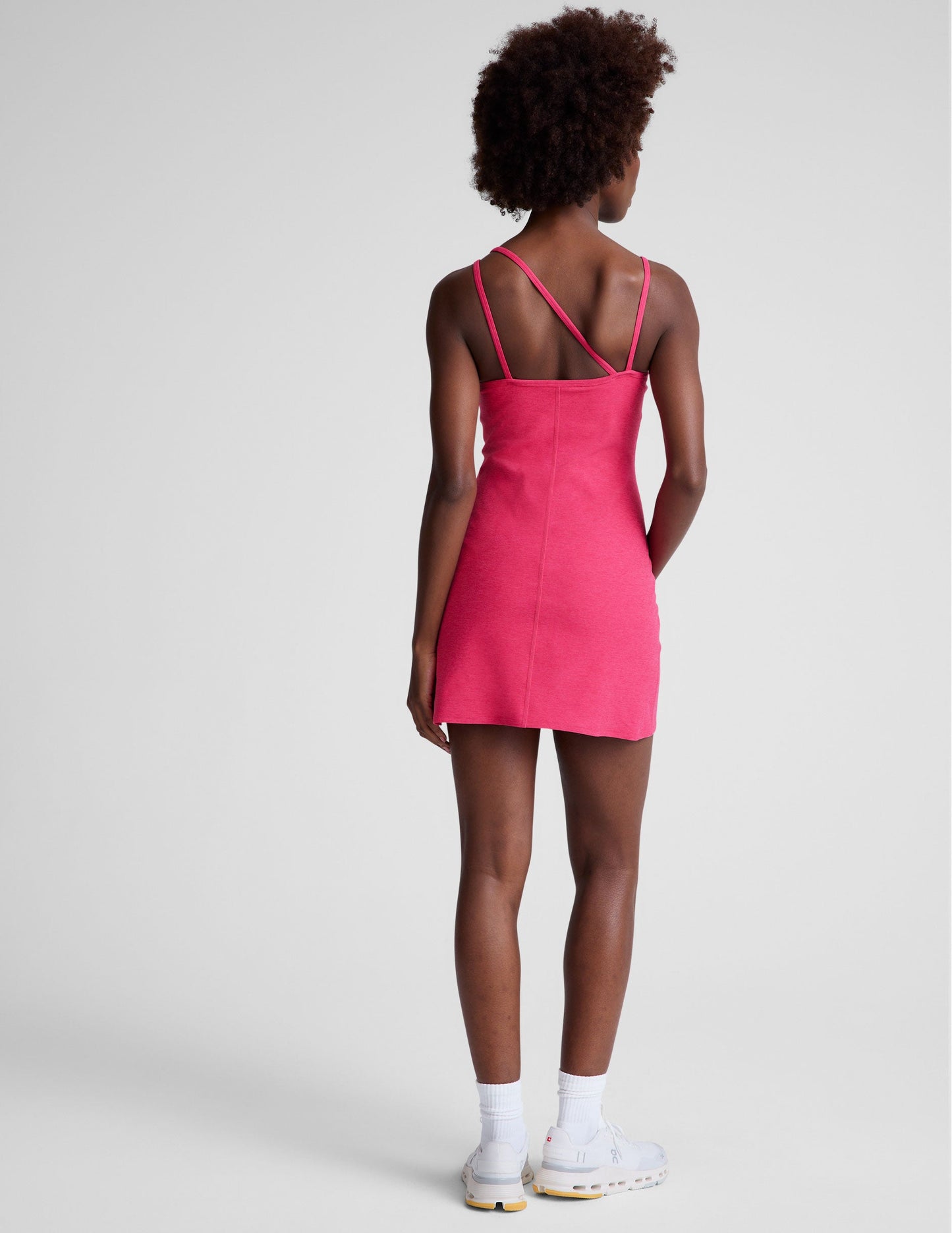 Spacedye Fearless Mini Dress: Asymmetrical Activewear with Hidden Bodysuit & Pockets