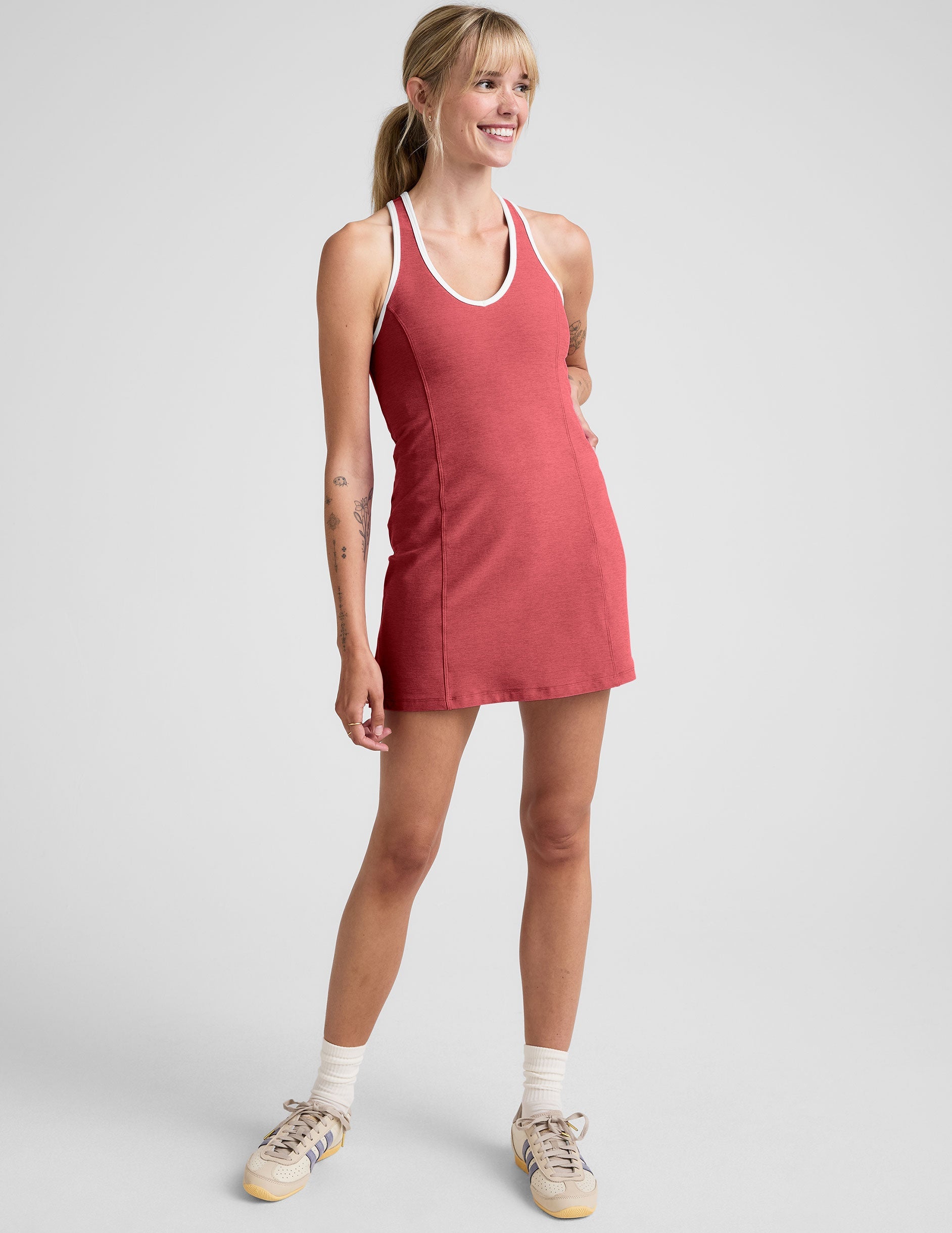 Spacedye Mini Athletic Dress: Built-in Shorts, Contrast Trim, Active Lifestyle Ready