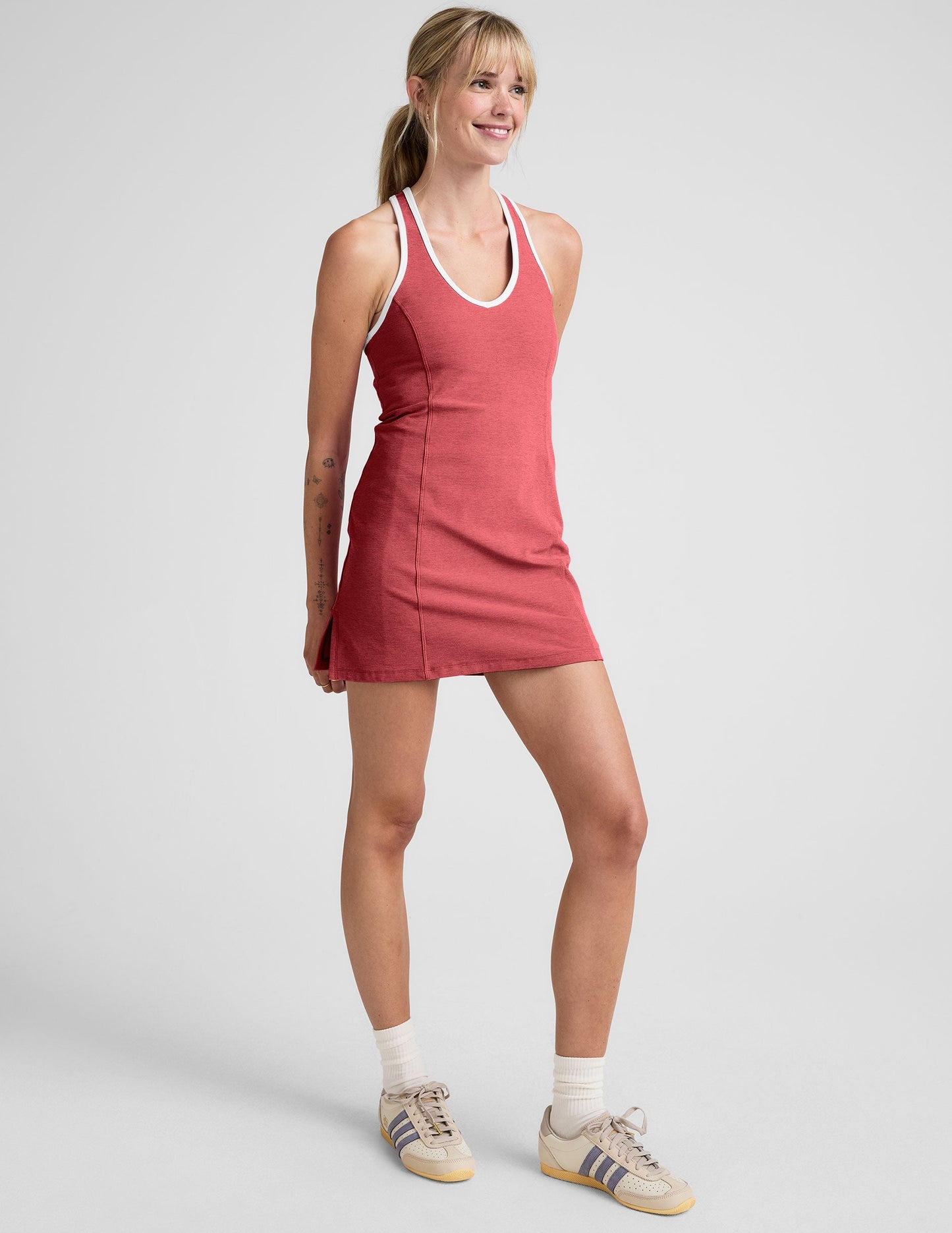Spacedye Mini Athletic Dress: Built-in Shorts, Contrast Trim, Active Lifestyle Ready