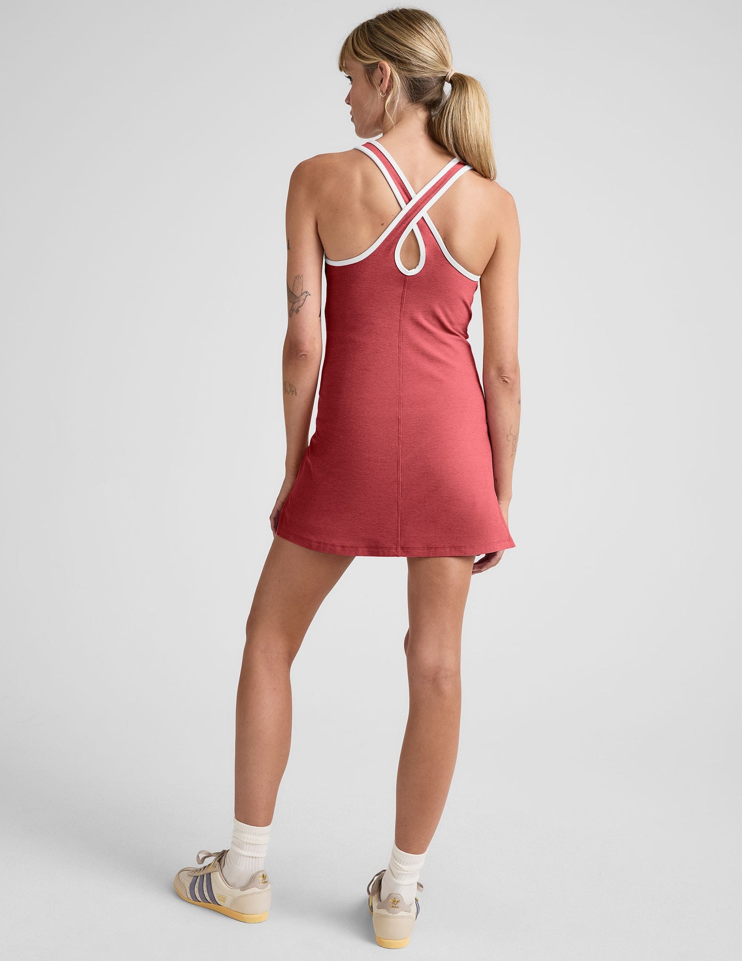 Spacedye Mini Athletic Dress: Built-in Shorts, Contrast Trim, Active Lifestyle Ready