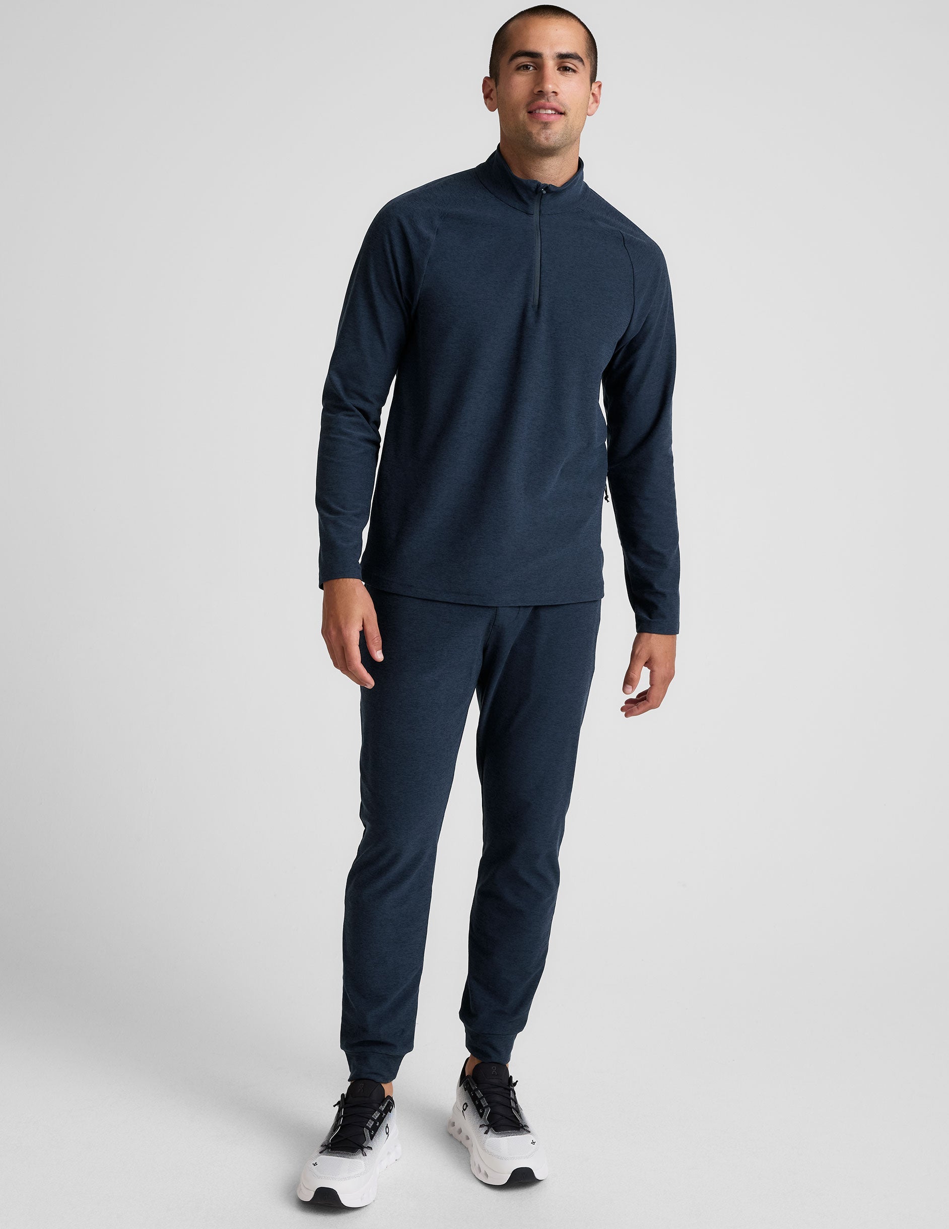 Ultra-Soft Spacedye Men's Quarter Zip Pullover: Moisture-Wicking, Slim Fit, Secure Pocket