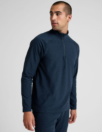 Ultra-Soft Spacedye Men's Quarter Zip Pullover: Moisture-Wicking, Slim Fit, Secure Pocket