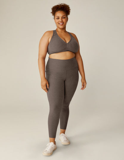 Spacedye V-Neck Sports Bra: Removable Pads, Contoured Seams, Ultimate Active Comfort