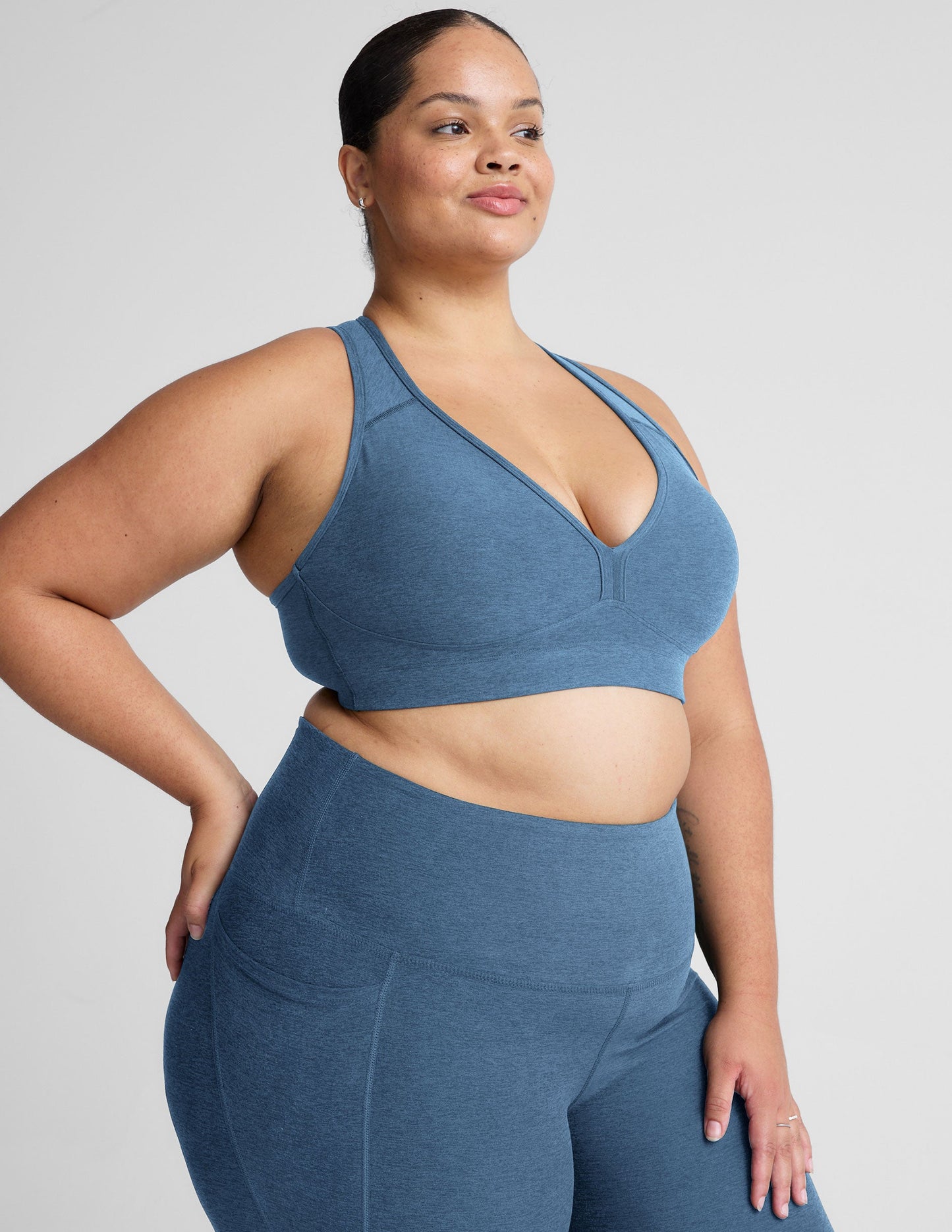 Beyond Yoga Spacedye V-Neck Racerback Sports Bra with Removable Pads