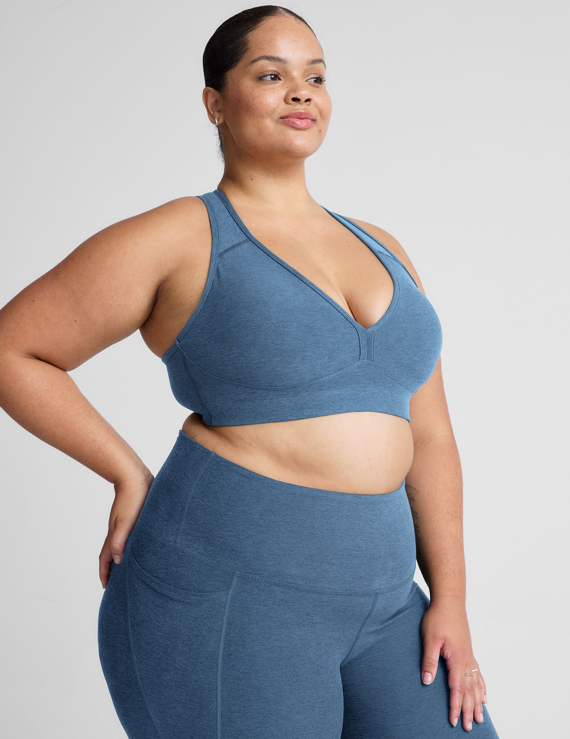 Beyond Yoga Spacedye V-Neck Racerback Sports Bra with Removable Pads