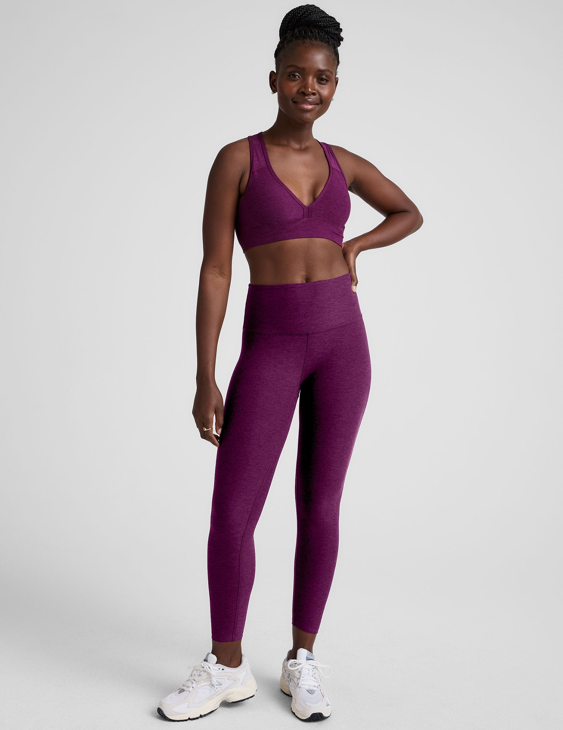 Spacedye V-Neck Sports Bra, Removeable Pads, Medium Support for Active Yoga