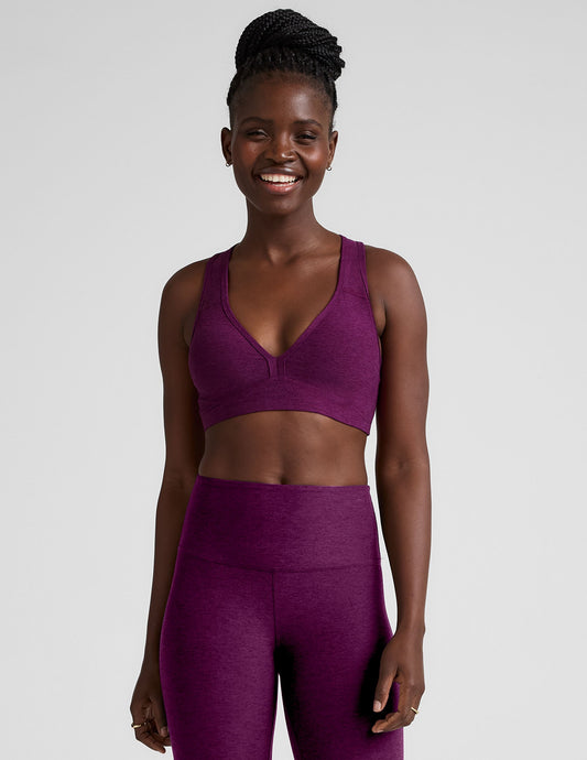 Spacedye V-Neck Sports Bra, Removeable Pads, Medium Support for Active Yoga