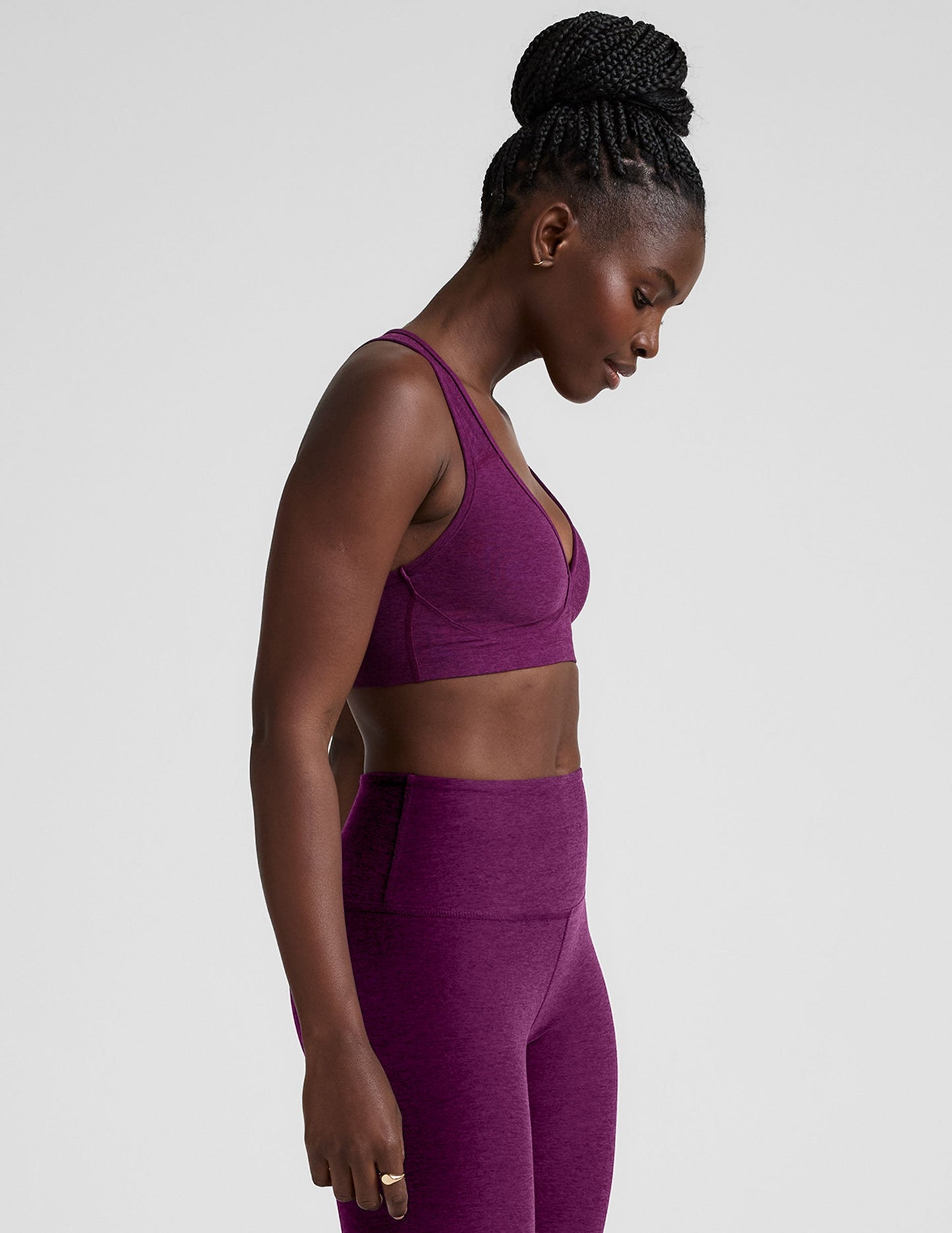 Spacedye V-Neck Sports Bra, Removeable Pads, Medium Support for Active Yoga