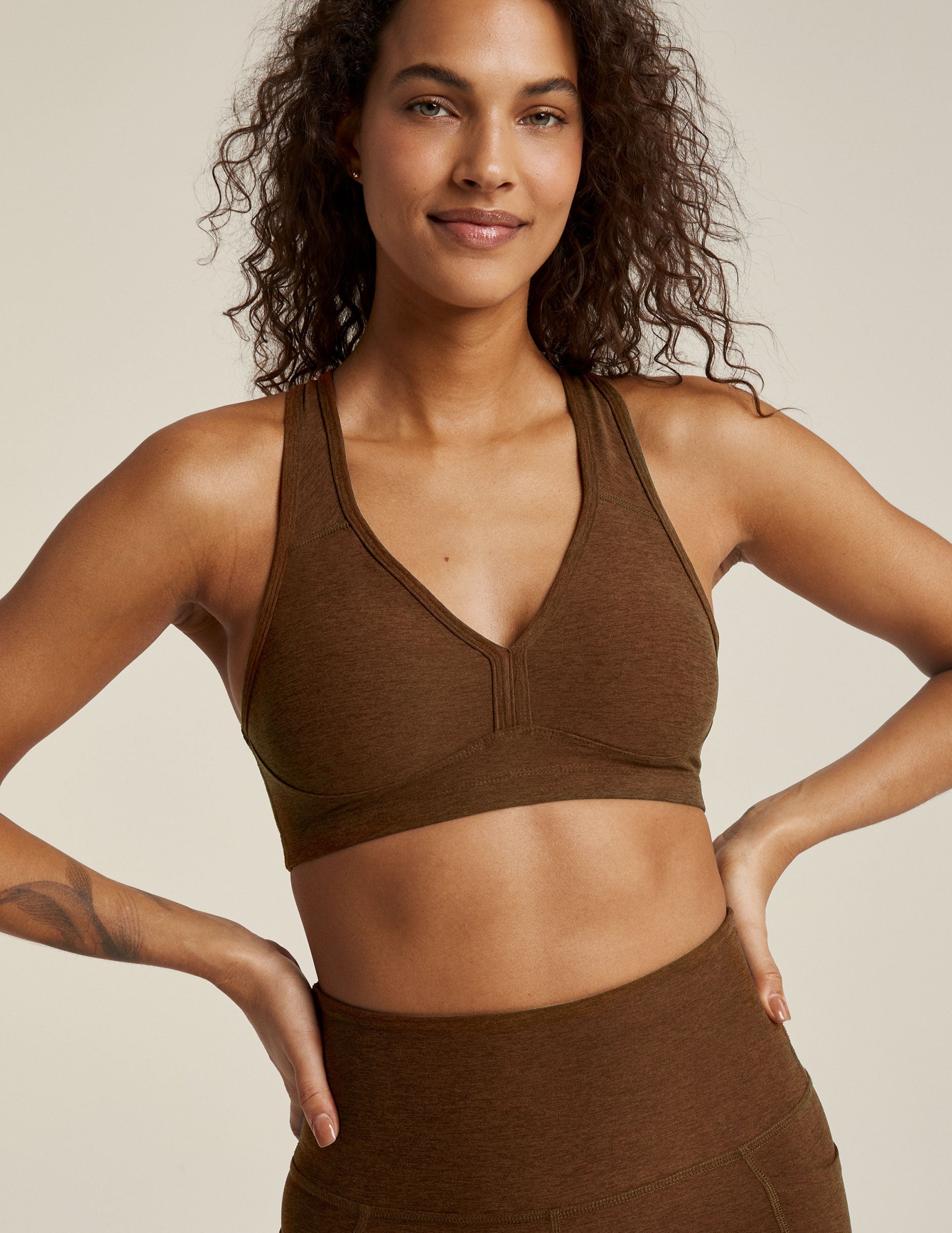 Beyond Yoga Spacedye Lift Your Spirits Padded Medium Support Racerback Sports Bra