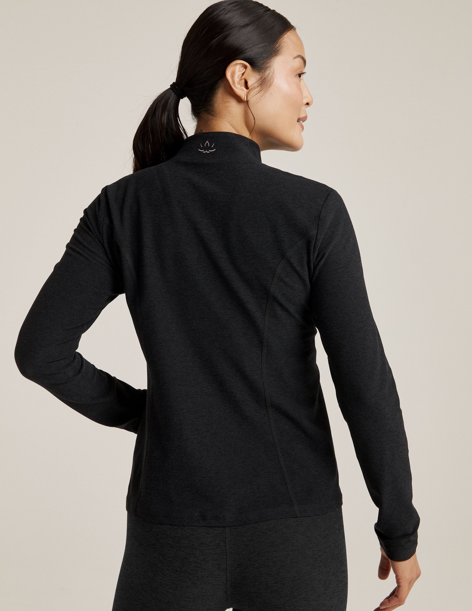Women's Spacedye Mock Neck Zip-Up Jacket: Versatile Performance Activewear for Comfort