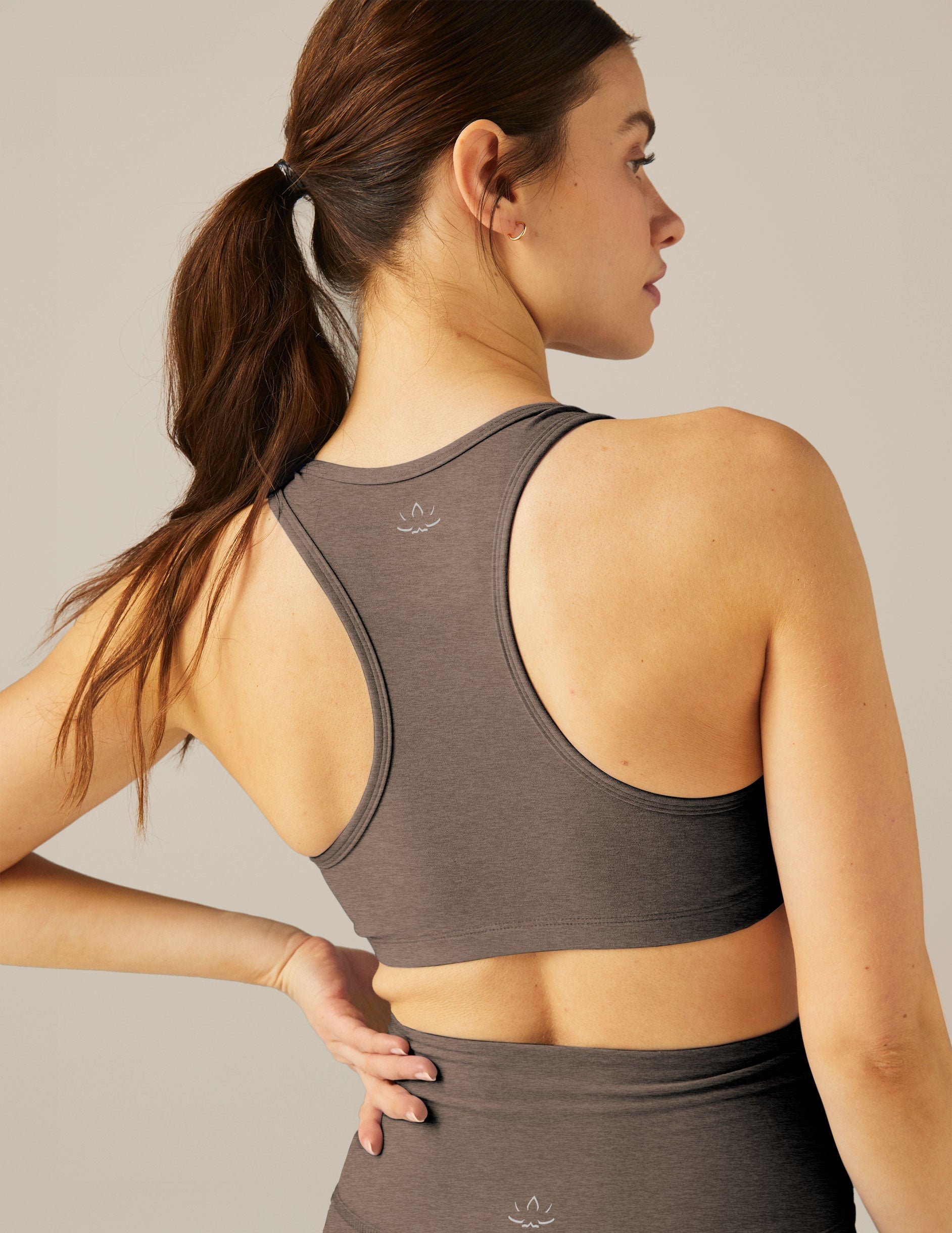 Spacedye V-Neck Sports Bra: Removable Pads, Contoured Seams, Ultimate Active Comfort