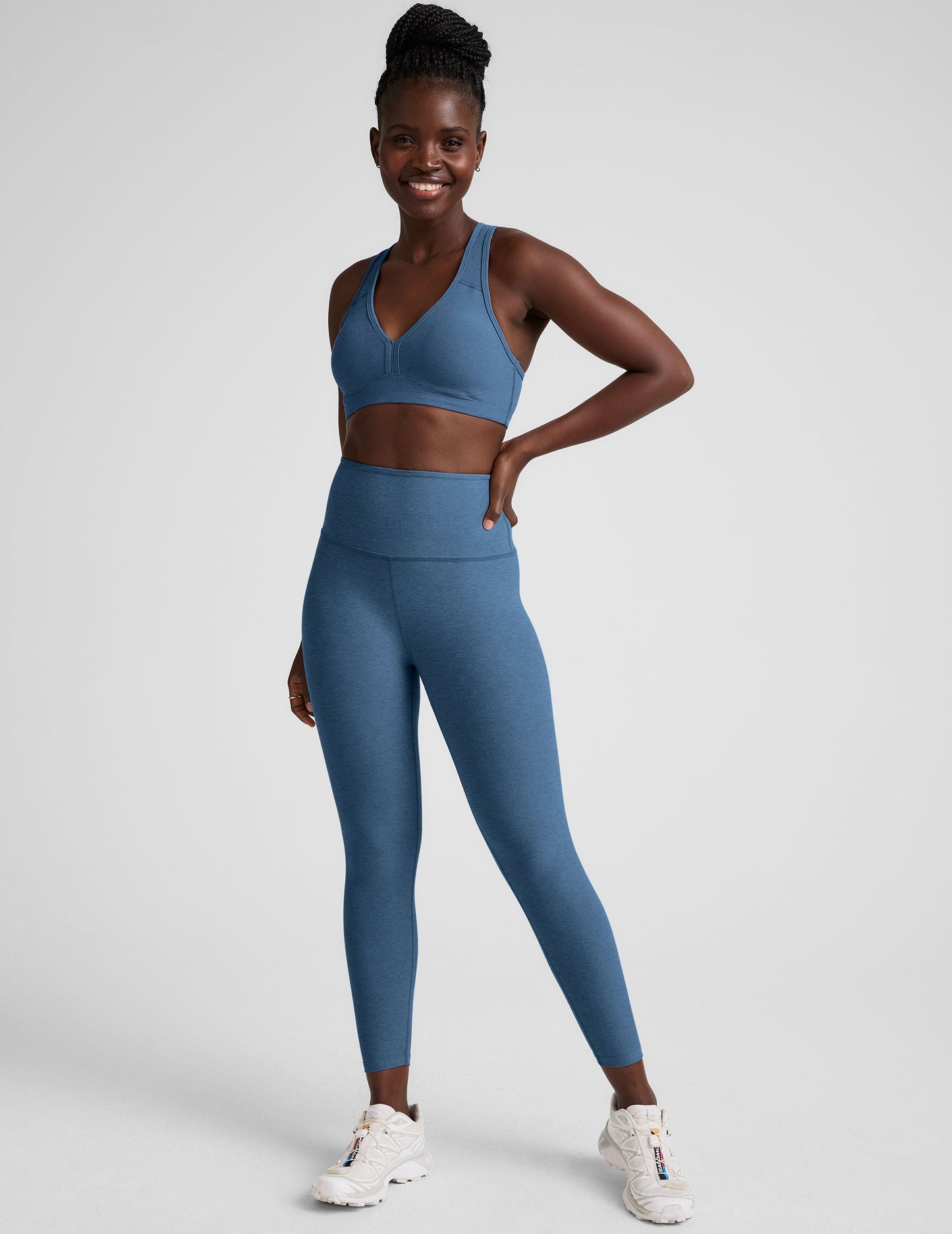 Beyond Yoga Spacedye V-Neck Racerback Sports Bra with Removable Pads