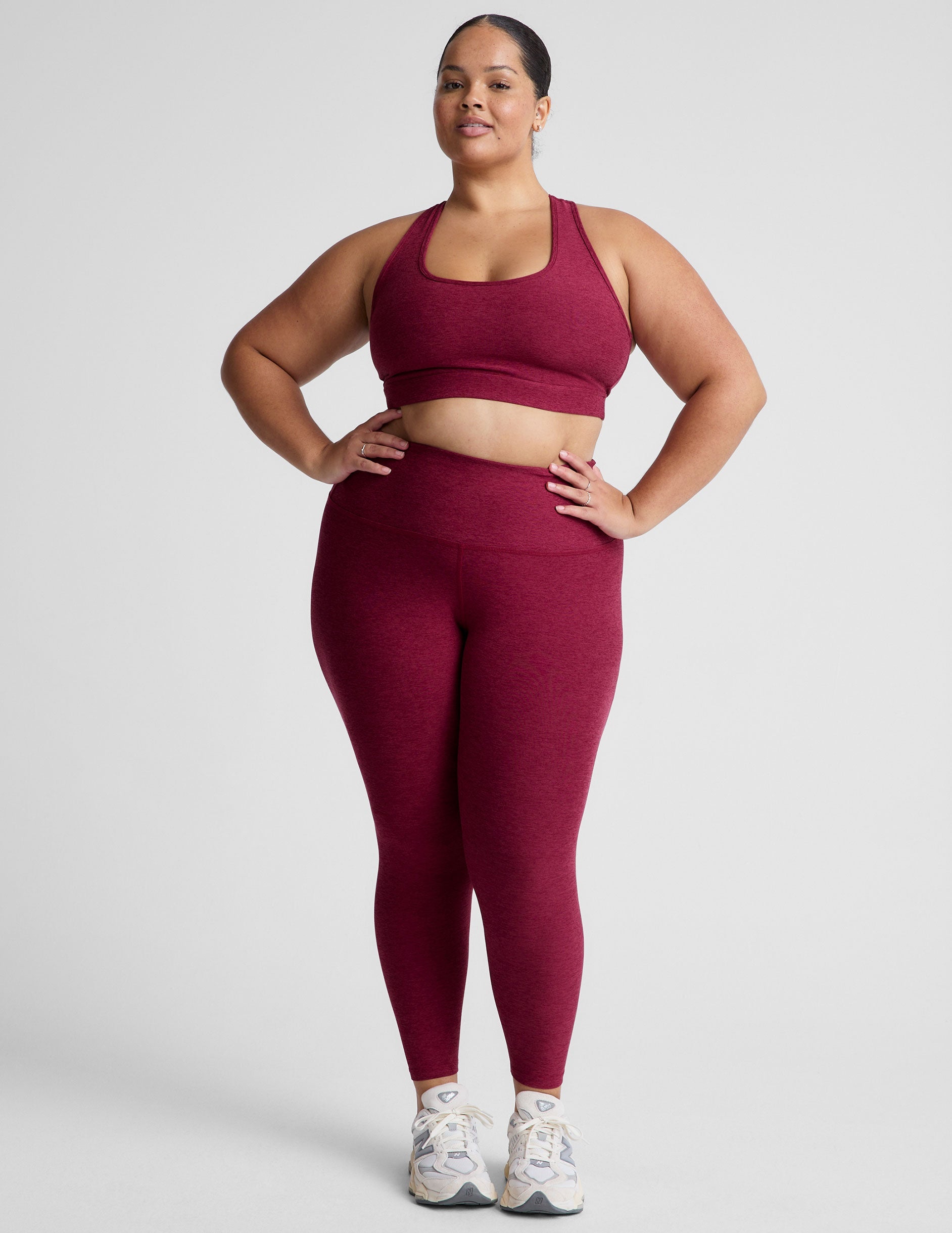 Soft Spacedye Plus Size Racerback Sports Bra - Medium Support Keyhole Design