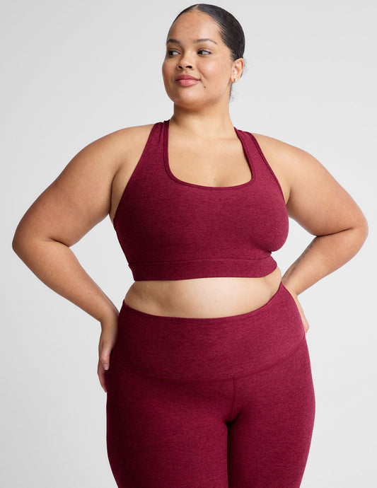 Soft Spacedye Plus Size Racerback Sports Bra - Medium Support Keyhole Design