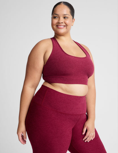 Soft Spacedye Plus Size Racerback Sports Bra - Medium Support Keyhole Design