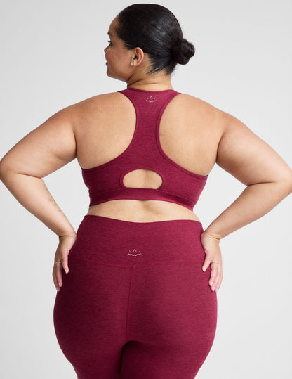 Soft Spacedye Plus Size Racerback Sports Bra - Medium Support Keyhole Design