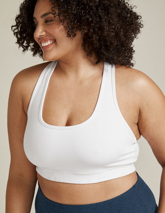 Ultra-Soft Spacedye Plus Size Sports Bra: Racerback, Medium Support, Keyhole Detail