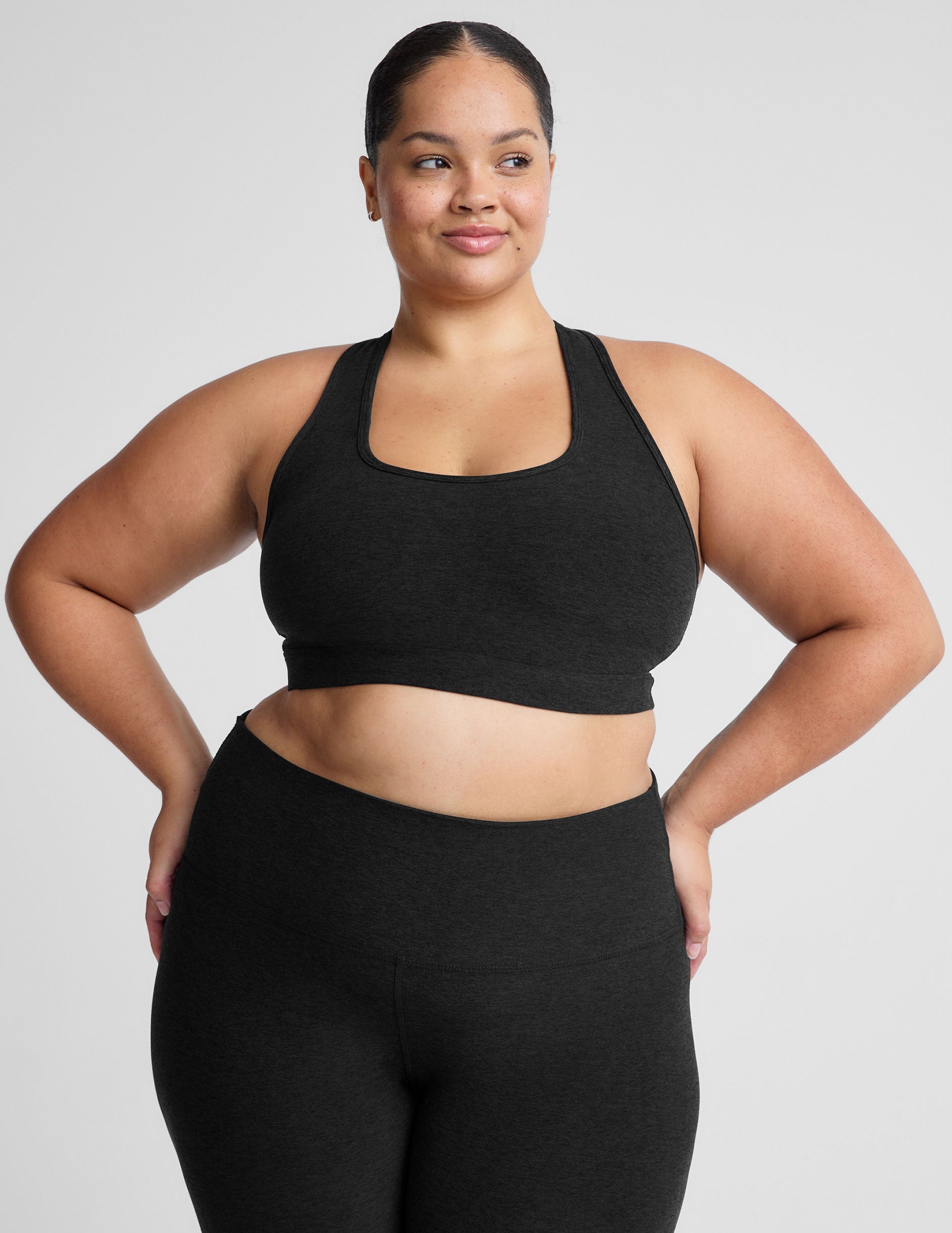 Plus Size Spacedye Racerback Sports Bra: Ultimate Comfort & Medium Support
