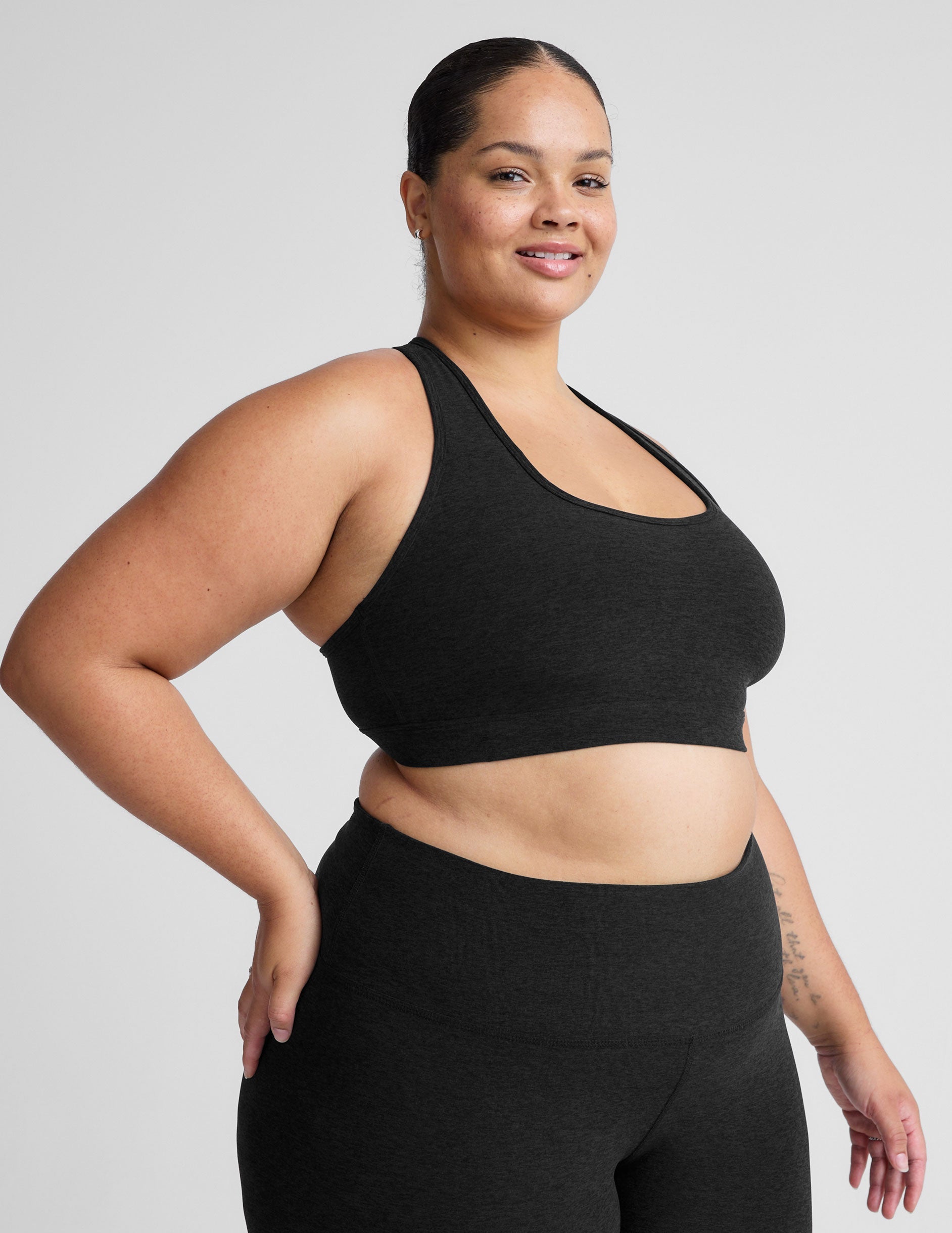 Plus Size Spacedye Racerback Sports Bra: Ultimate Comfort & Medium Support