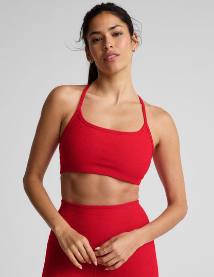 Beyond Yoga Spacedye Slim Racerback Bra for Activewear - Candy Apple Red Heather
