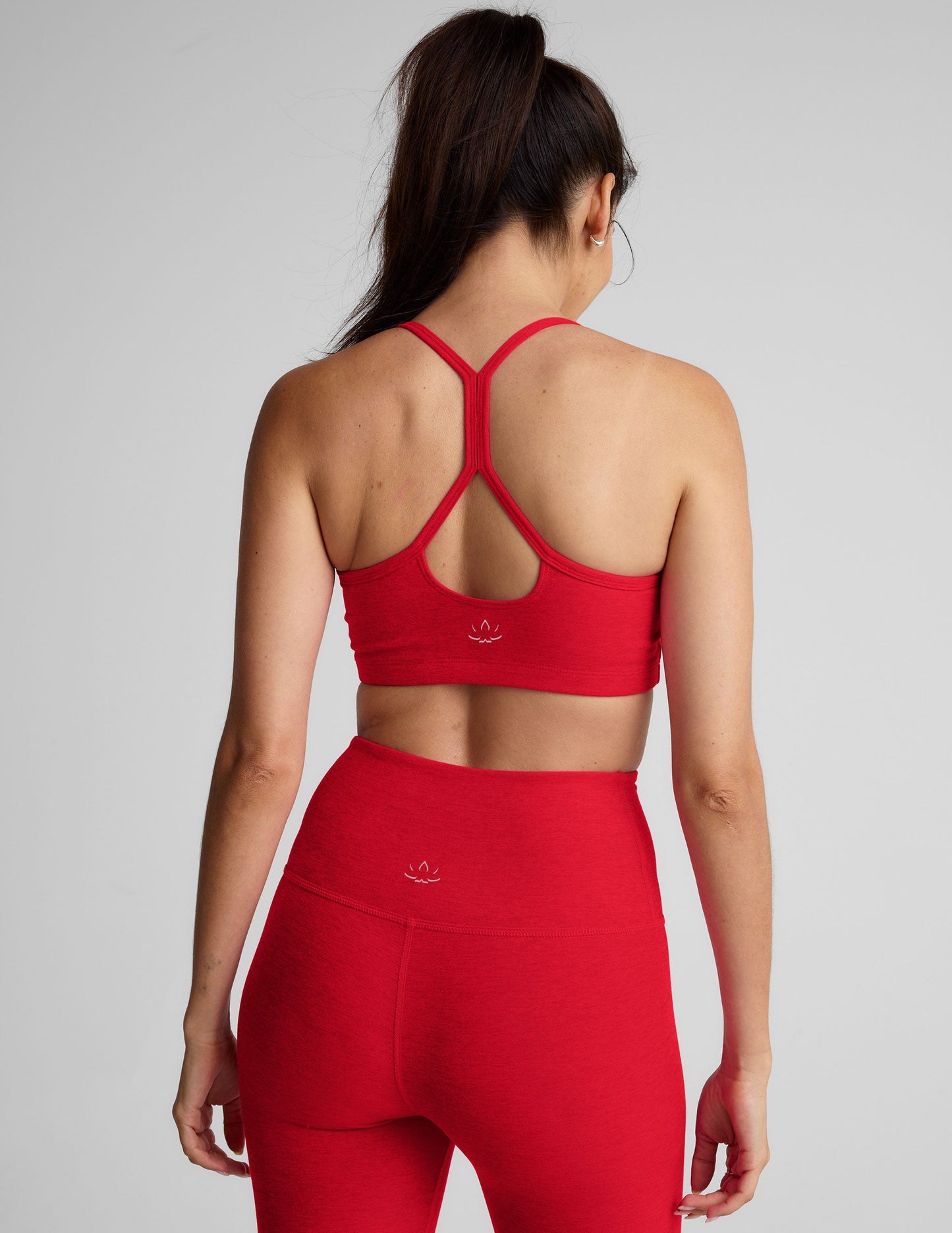 Beyond Yoga Spacedye Slim Racerback Bra for Activewear - Candy Apple Red Heather