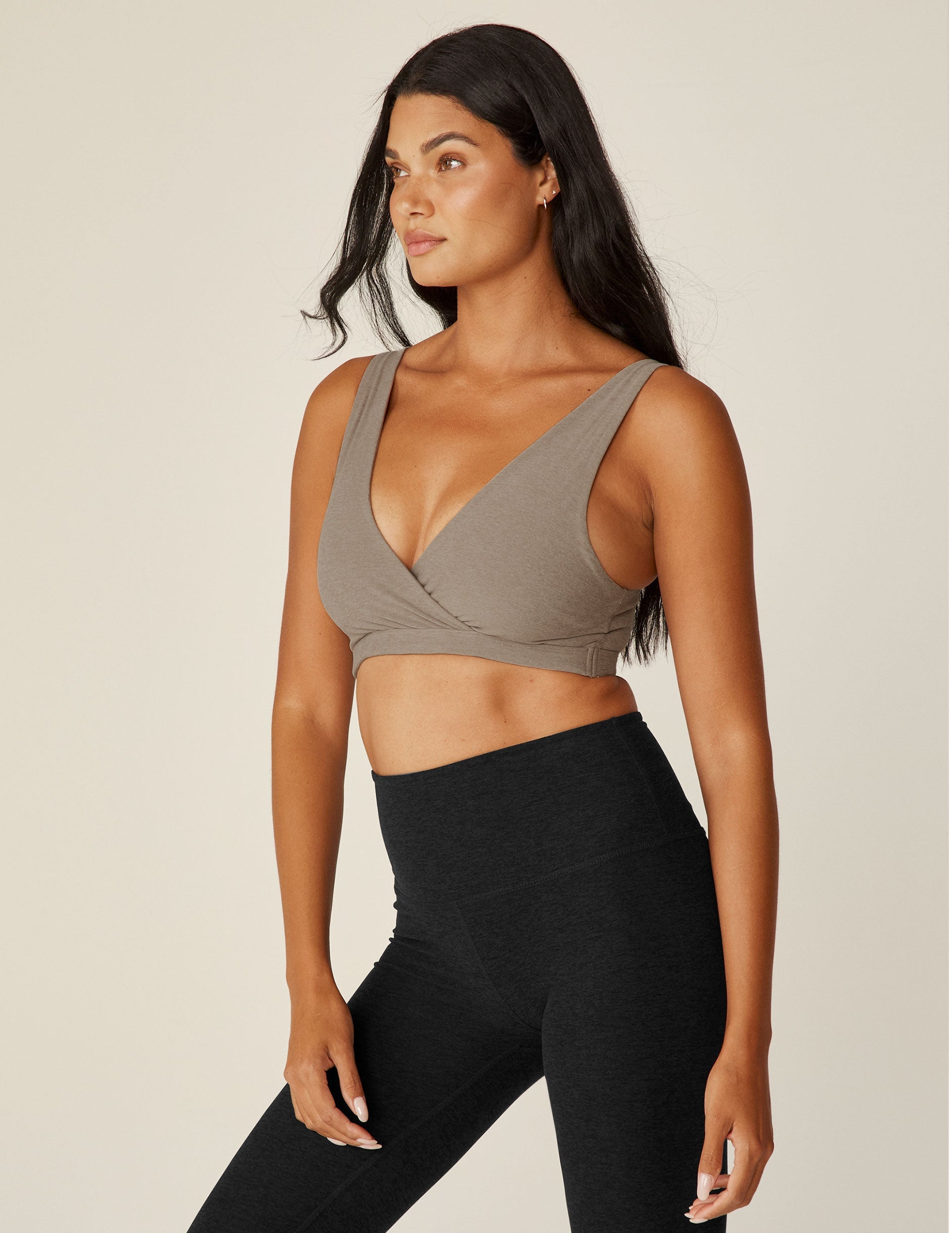 Ultra-Soft Spacedye Crossover V-Neck Maternity Nursing Bra for Postpartum Comfort