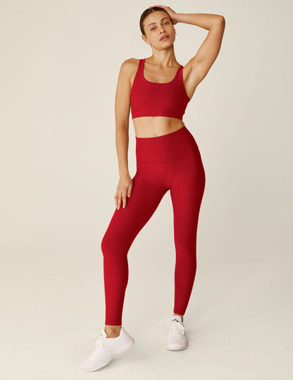 Spacedye Twist Back Sports Bra: Scoop Neck, Medium Support, Comfortable Activewear