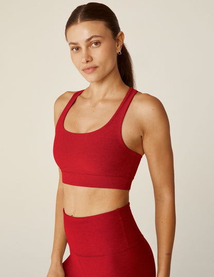 Spacedye Twist Back Sports Bra: Scoop Neck, Medium Support, Comfortable Activewear