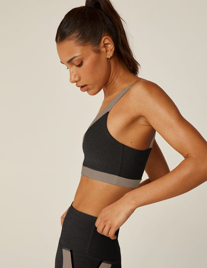 Spacedye V-Neck Sports Bra with Contrast Trim - Medium Support Activewear