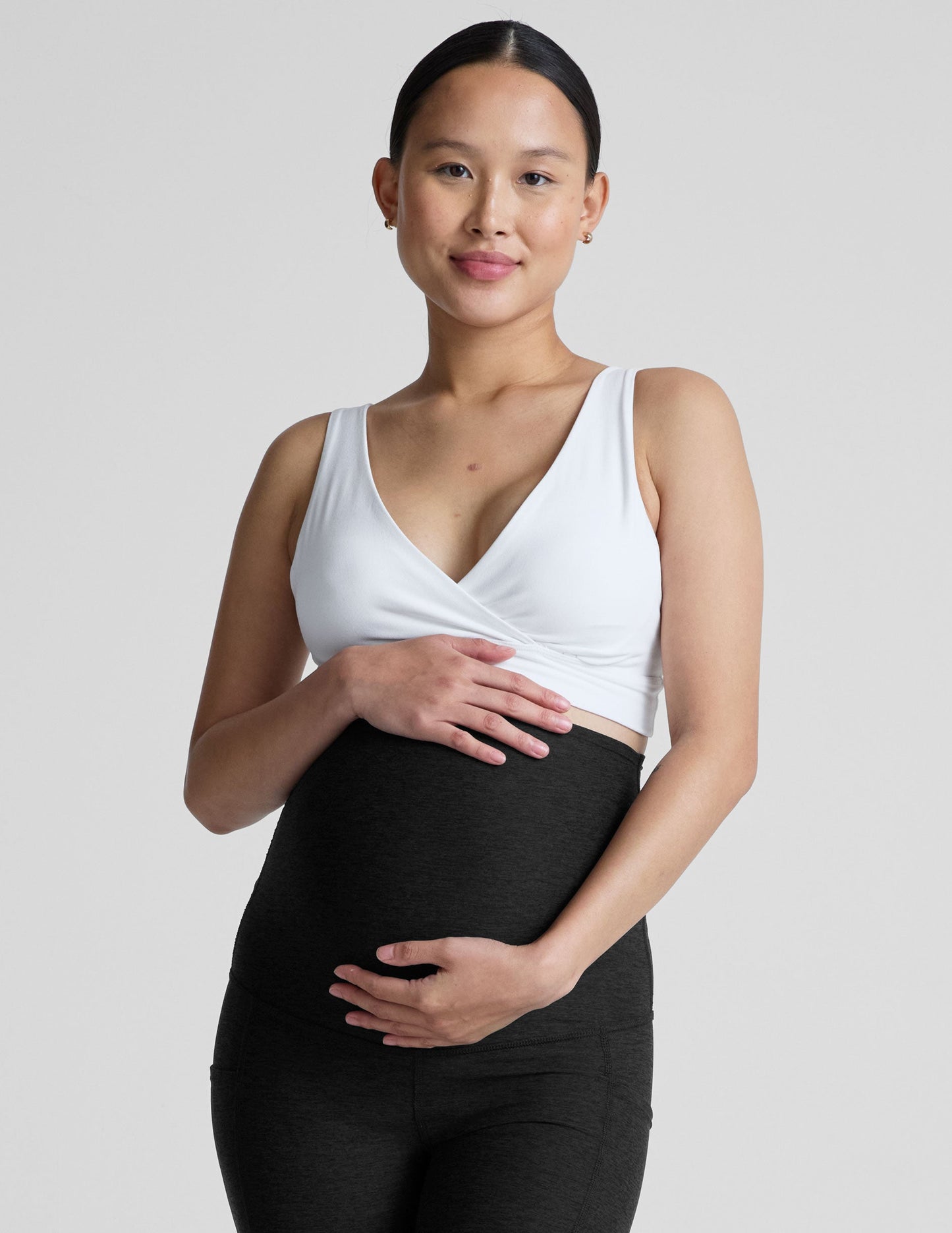 Soft Spacedye Fabric Longline Nursing Bra with Easy Pull-Down Access
