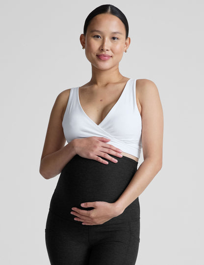 Soft Spacedye Fabric Longline Nursing Bra with Easy Pull-Down Access