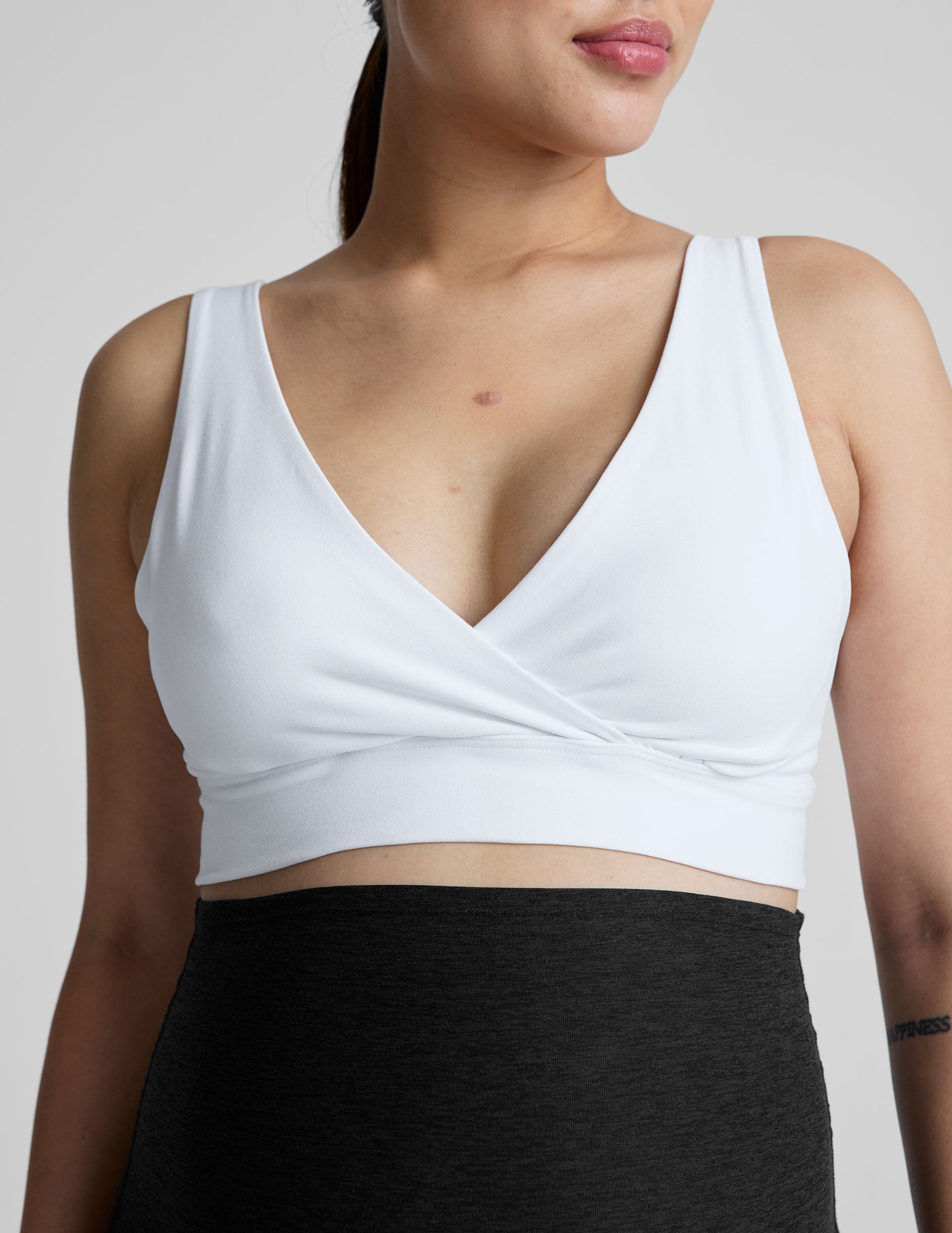 Soft Spacedye Fabric Longline Nursing Bra with Easy Pull-Down Access