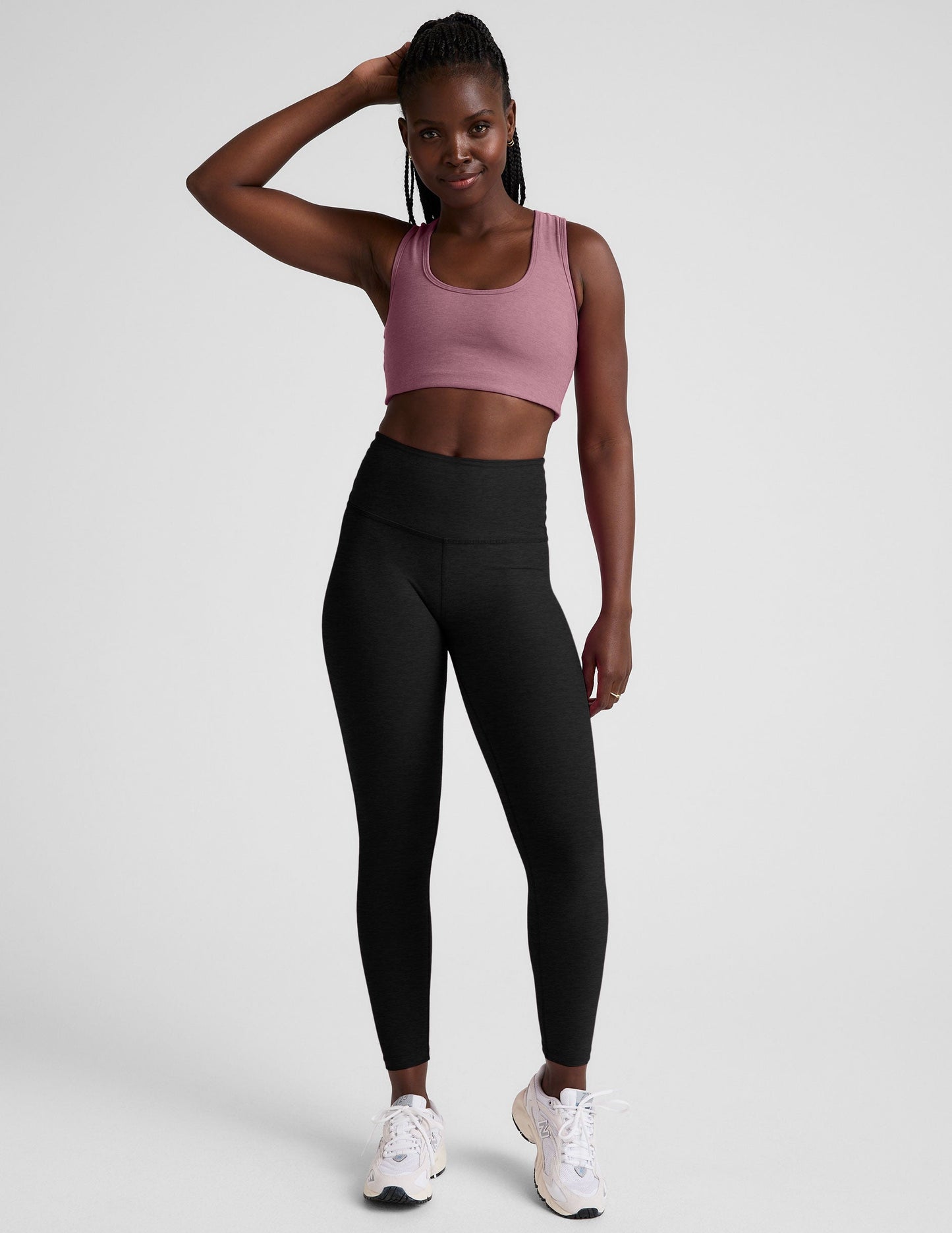 Spacedye Simplicity Ballet Pink Heather Racerback Bra for Active Comfort
