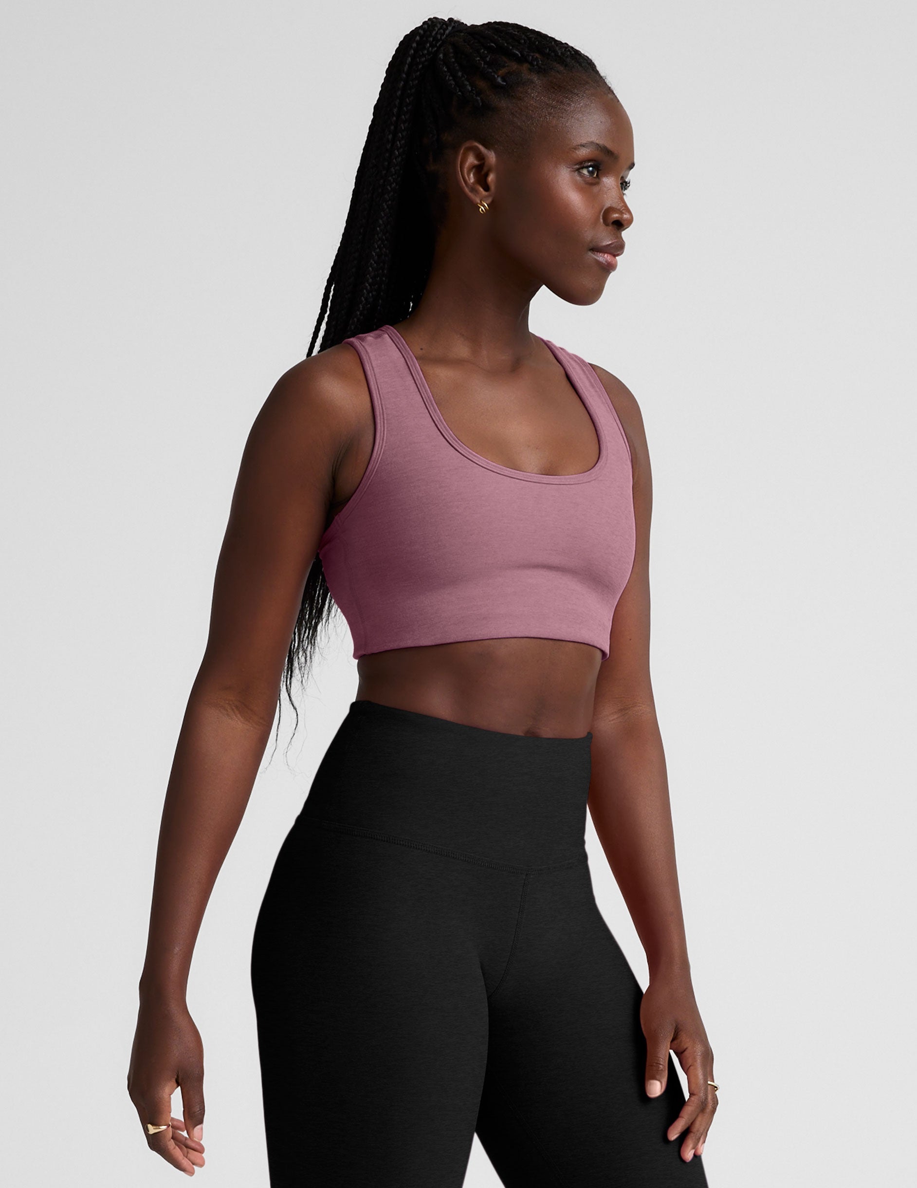 Spacedye Simplicity Ballet Pink Heather Racerback Bra for Active Comfort