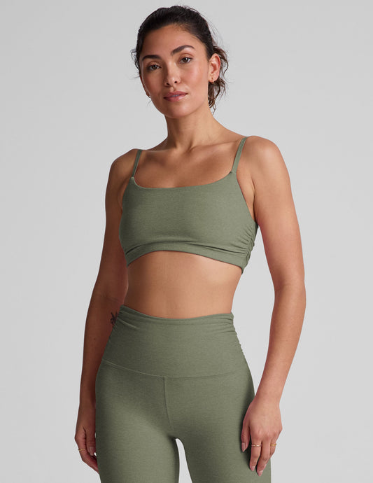 Spacedye Barre Shirred Sports Bra Adjustable Straps Dance Yoga Workout Top