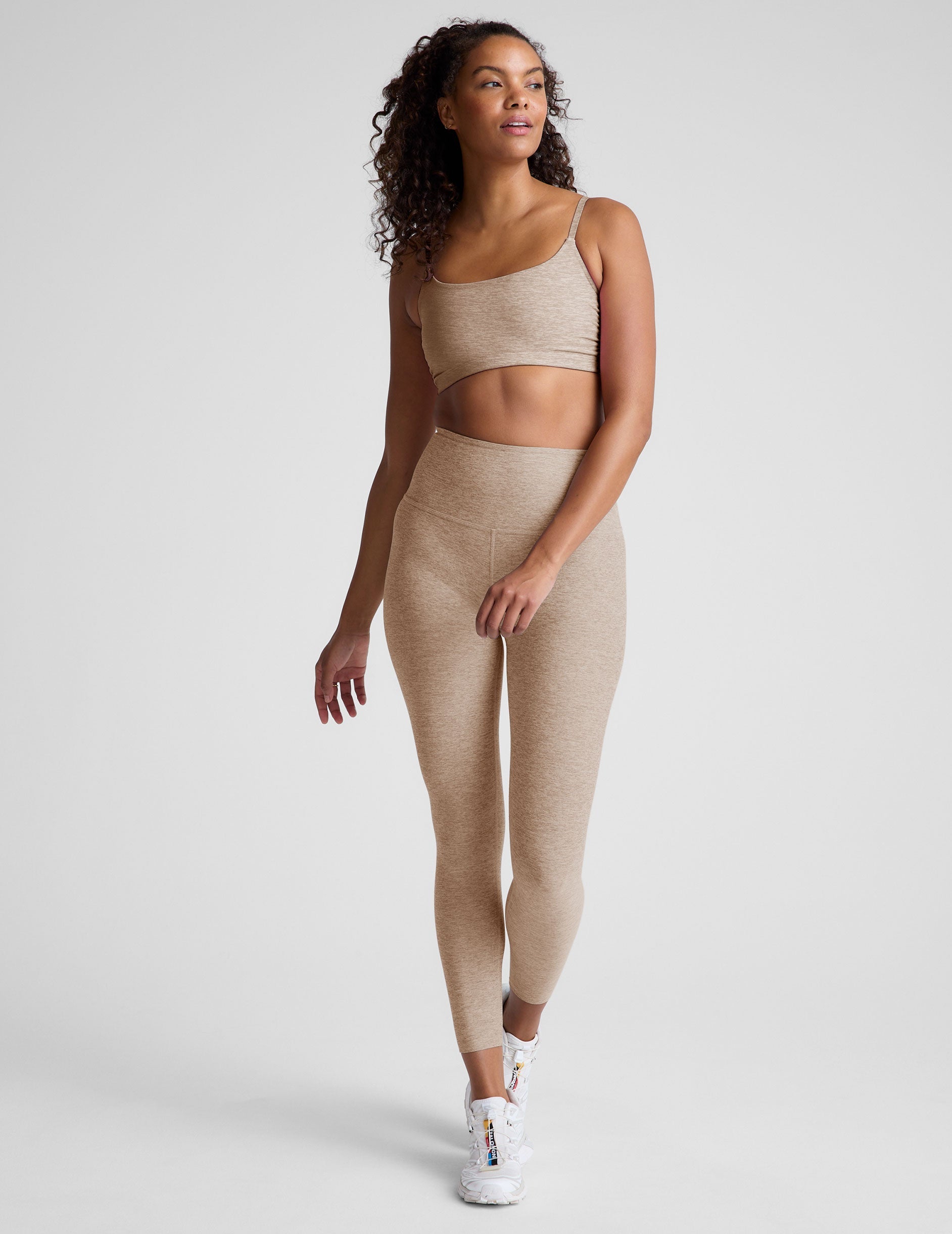 Beyond Yoga Spacedye Shirred Wireless Barre Bra with Adjustable Straps