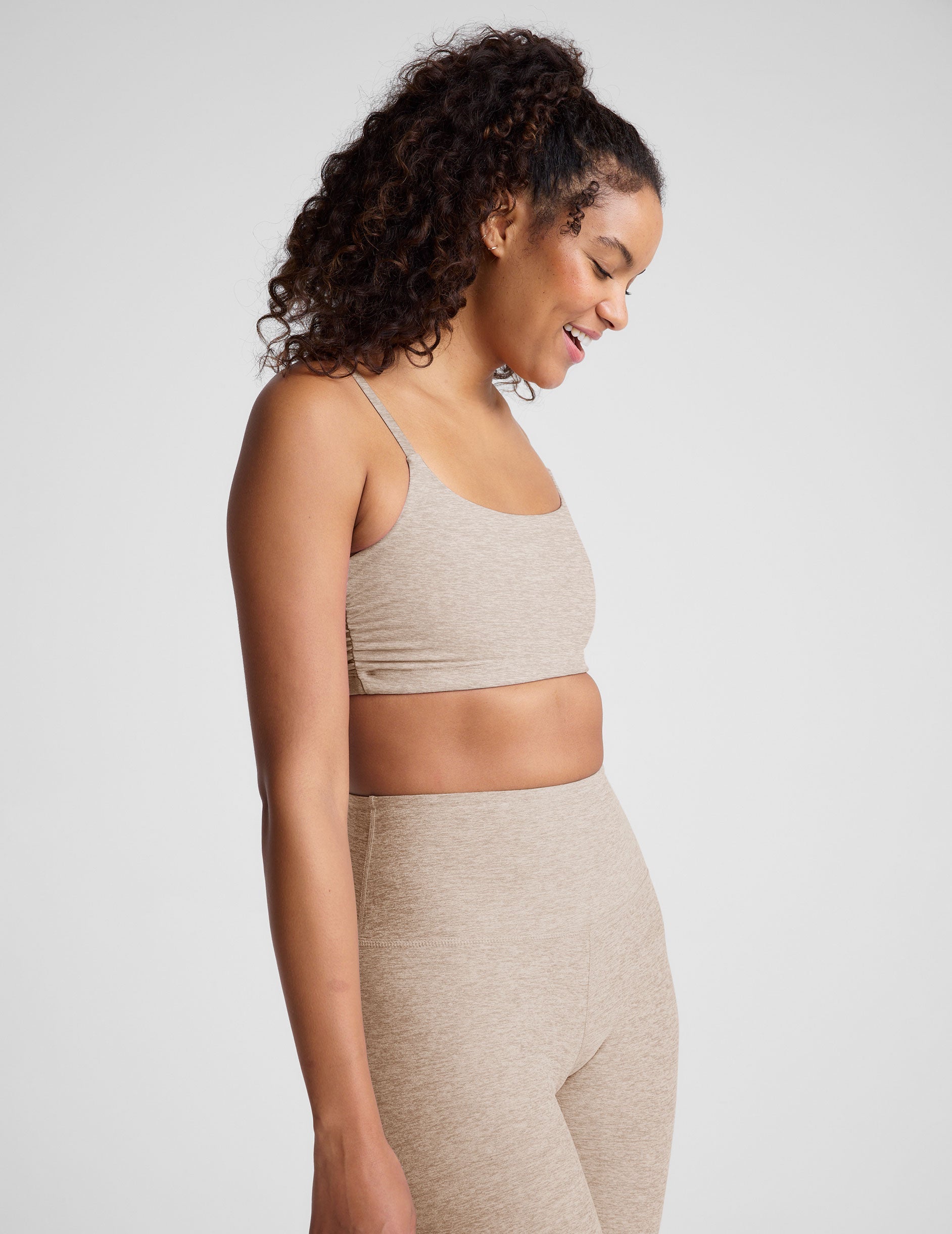 Beyond Yoga Spacedye Shirred Wireless Barre Bra with Adjustable Straps