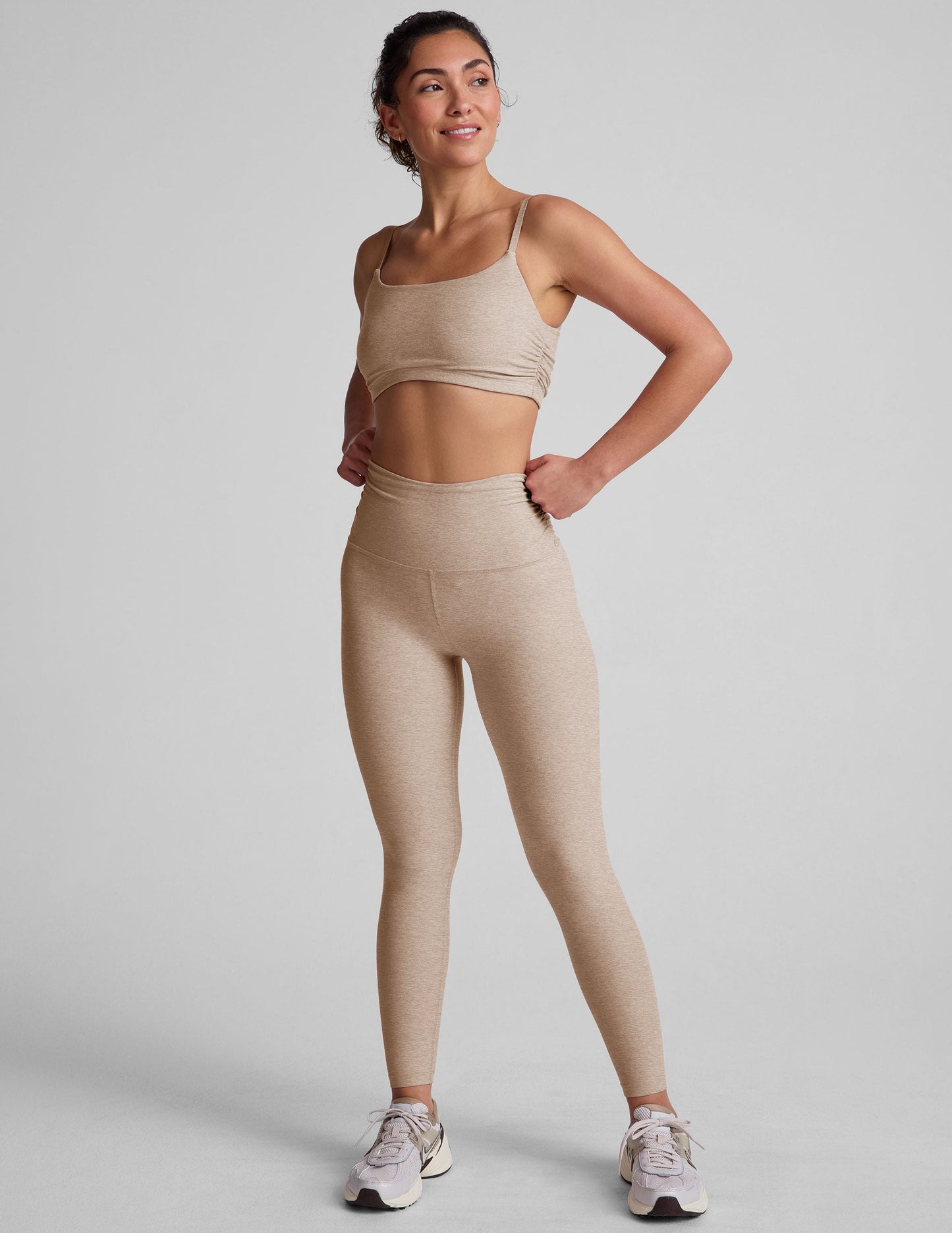 Beyond Yoga Spacedye Shirred Wireless Barre Bra with Adjustable Straps