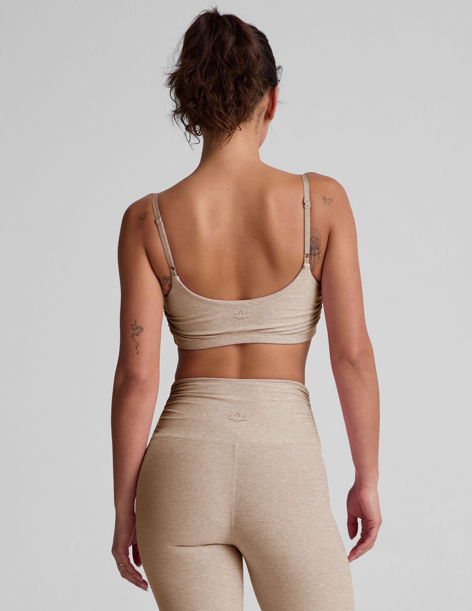 Beyond Yoga Spacedye Shirred Wireless Barre Bra with Adjustable Straps