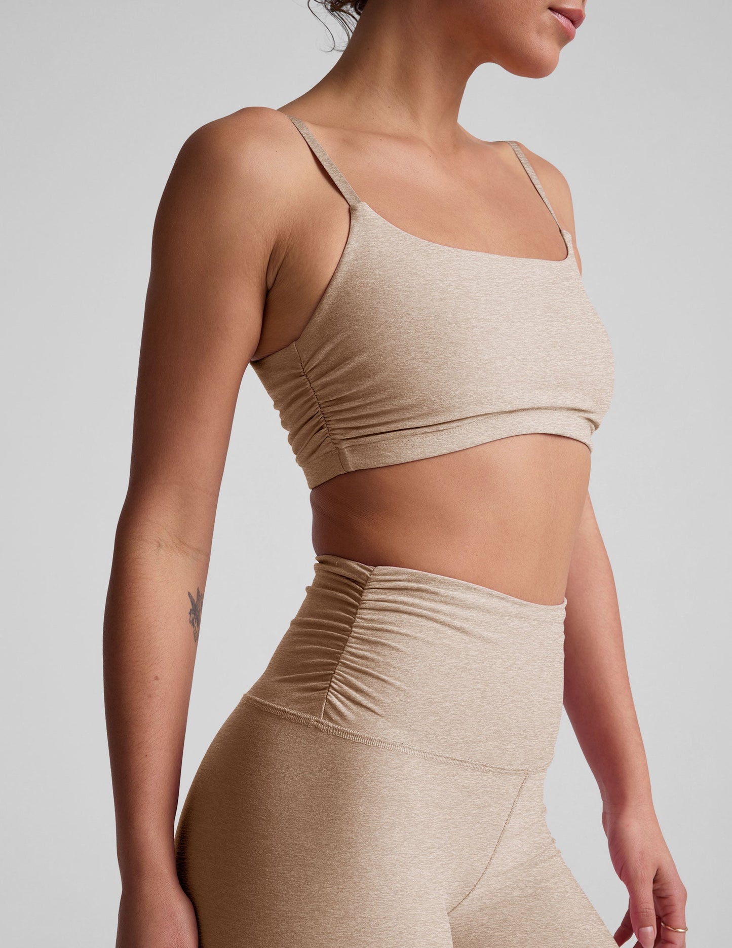 Beyond Yoga Spacedye Shirred Wireless Barre Bra with Adjustable Straps