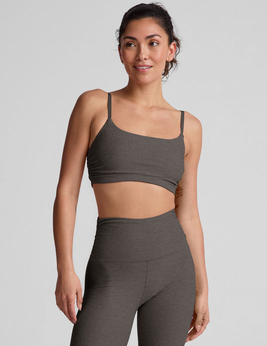 Spacedye Shirred Barre Bra: Adjustable Straps, Comfort, Stylish Yoga Activewear Support