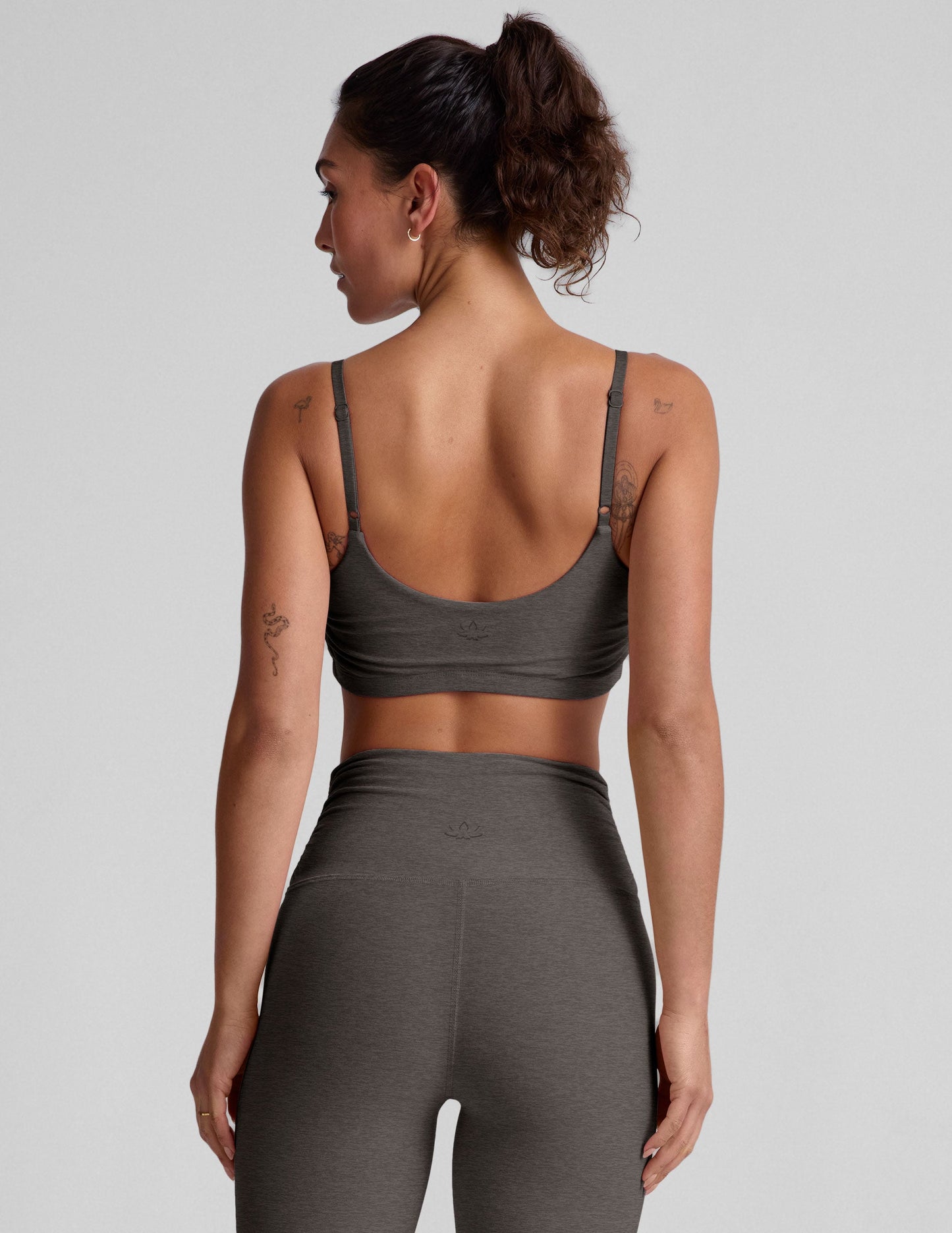 Spacedye Shirred Barre Bra: Adjustable Straps, Comfort, Stylish Yoga Activewear Support